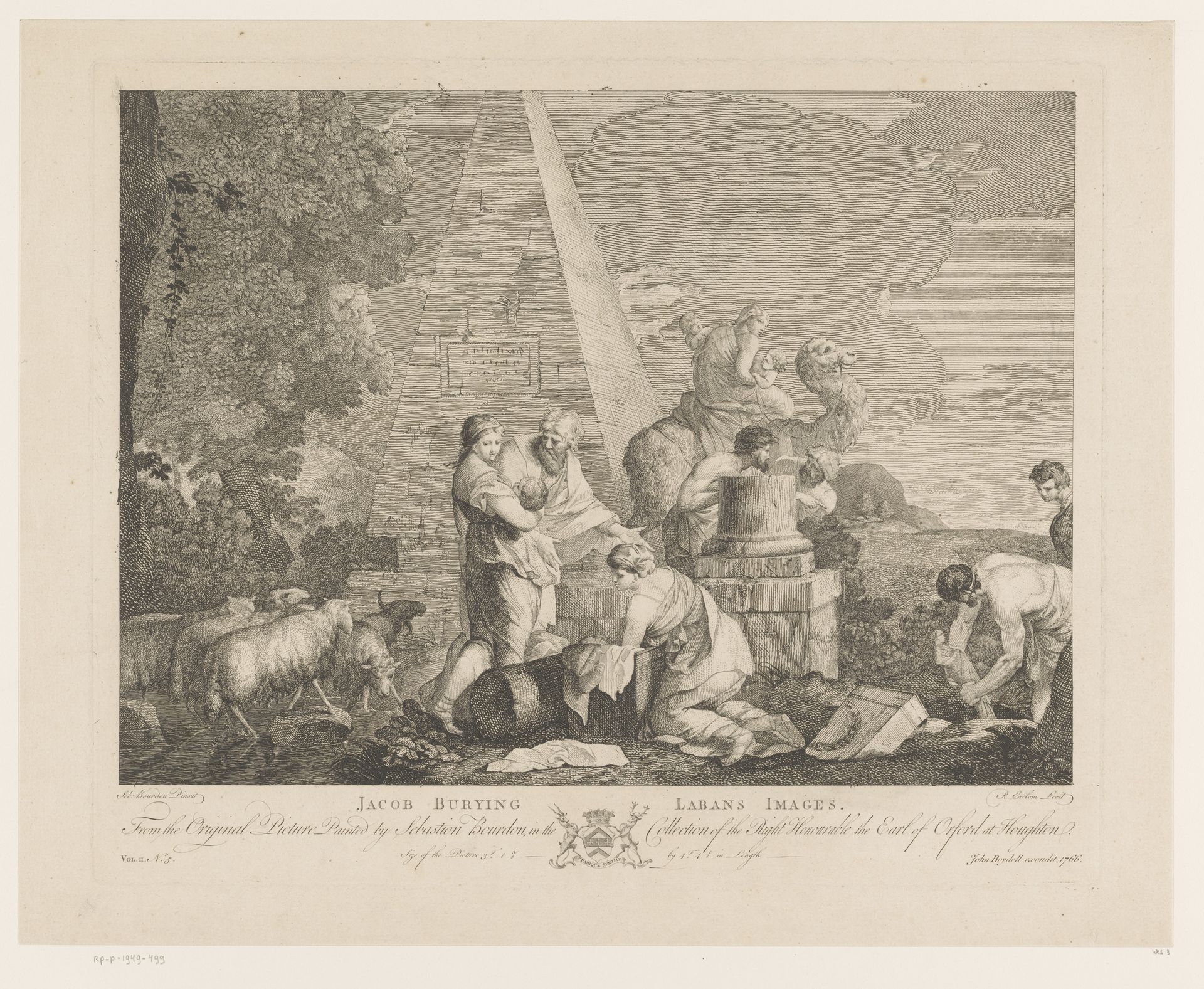 Jakob begraaft de beelden van Laban by Richard Earlom