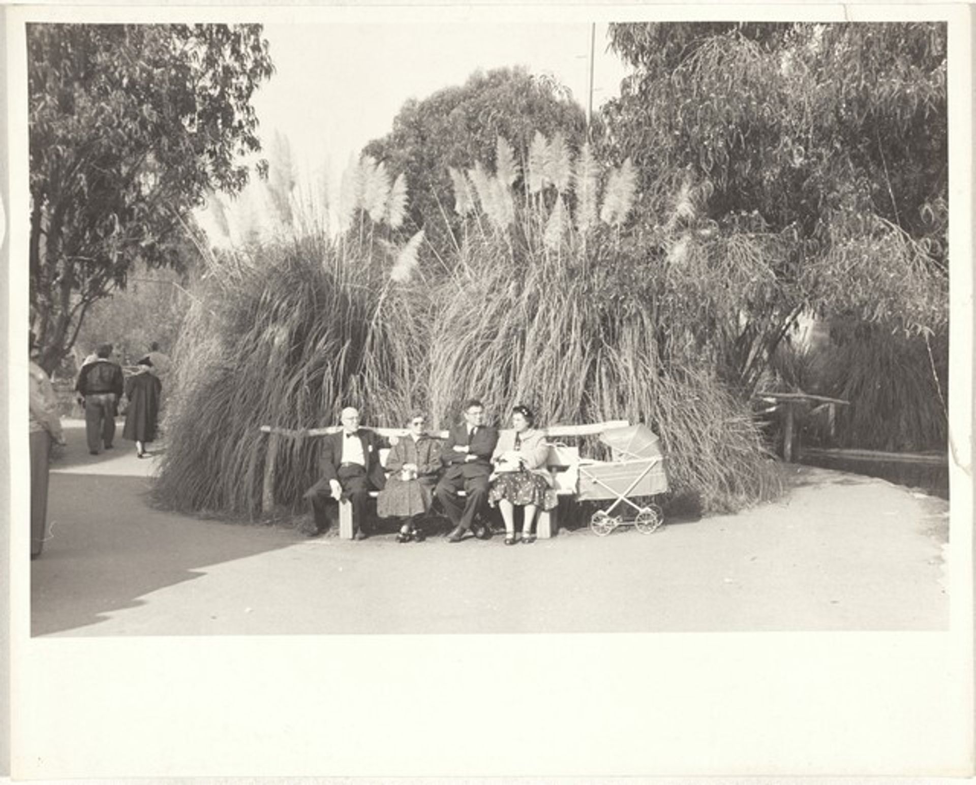 Group on park bench--Los Angeles by Robert Frank