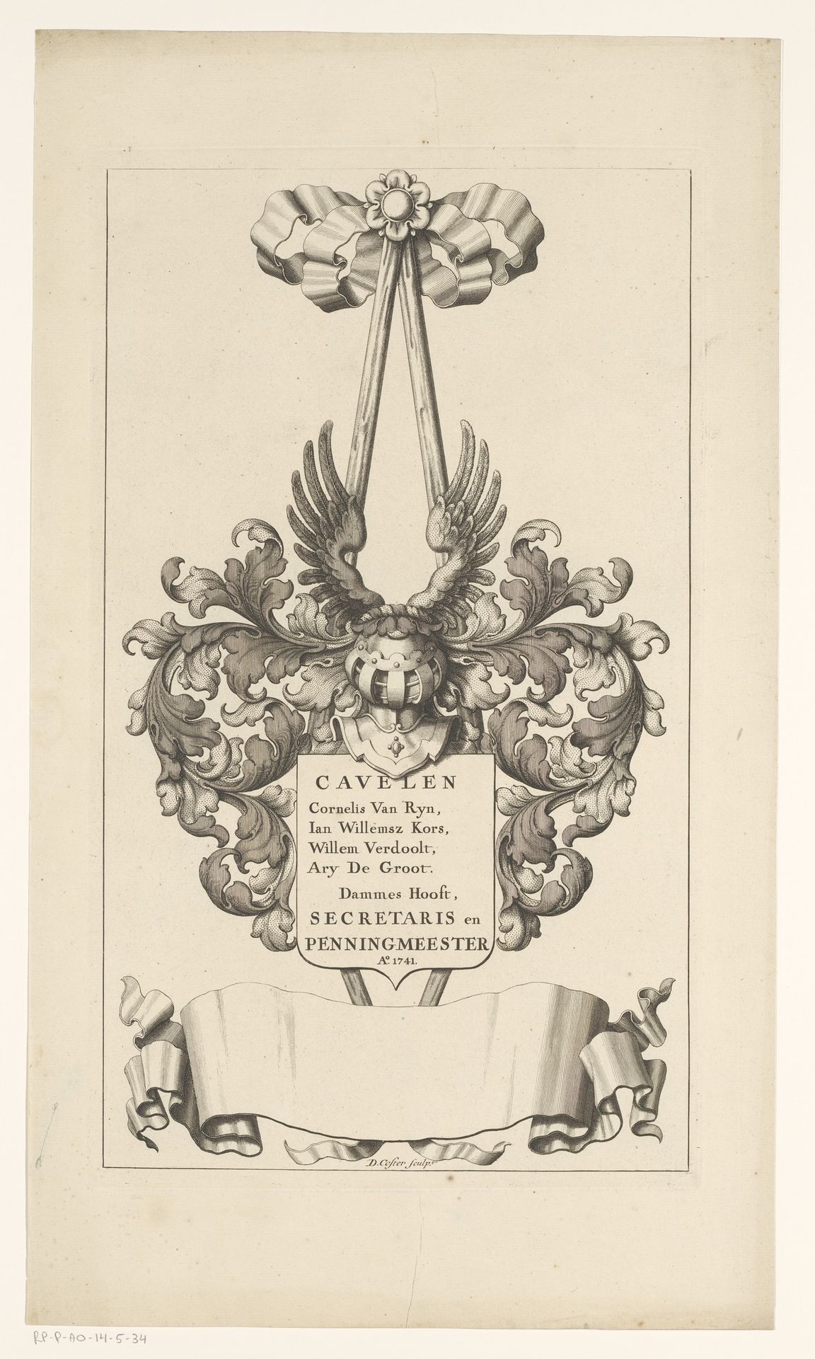 Kaart van het Hoogheemraadschap van de Krimpenerwaard (deel wapenrand) by David Coster
