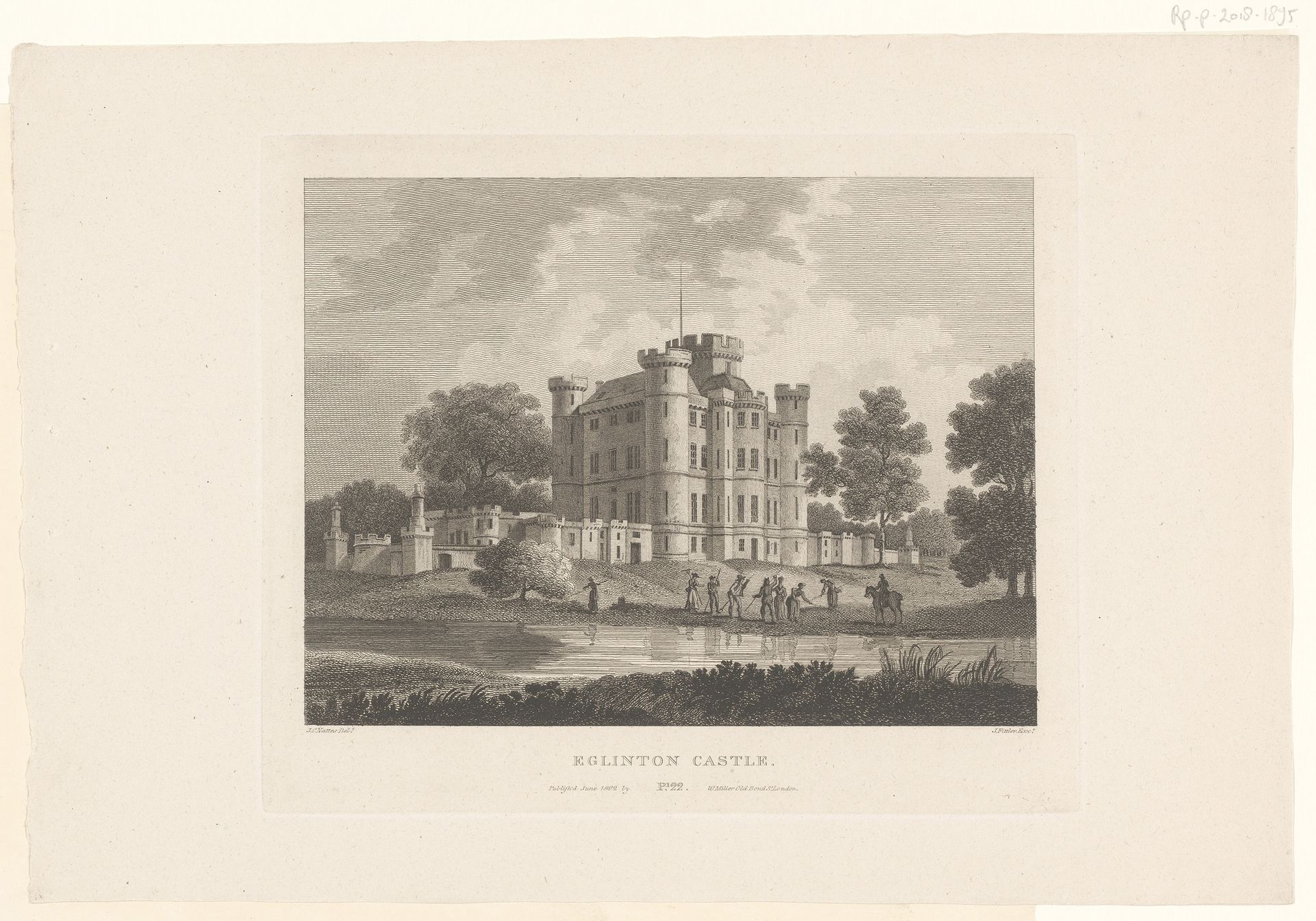Gezicht op Eglinton Castle by James Fittler