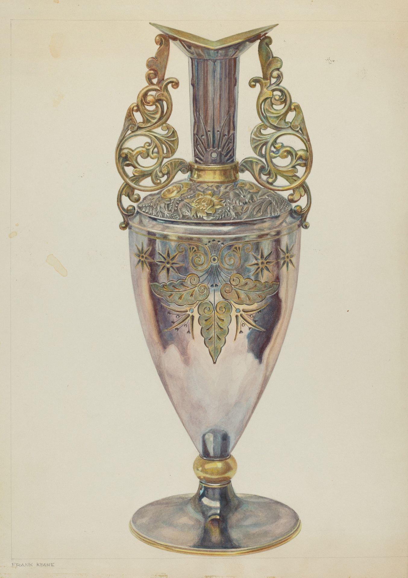 Silver Vase of "Blue" Silver by Frank M. Keane