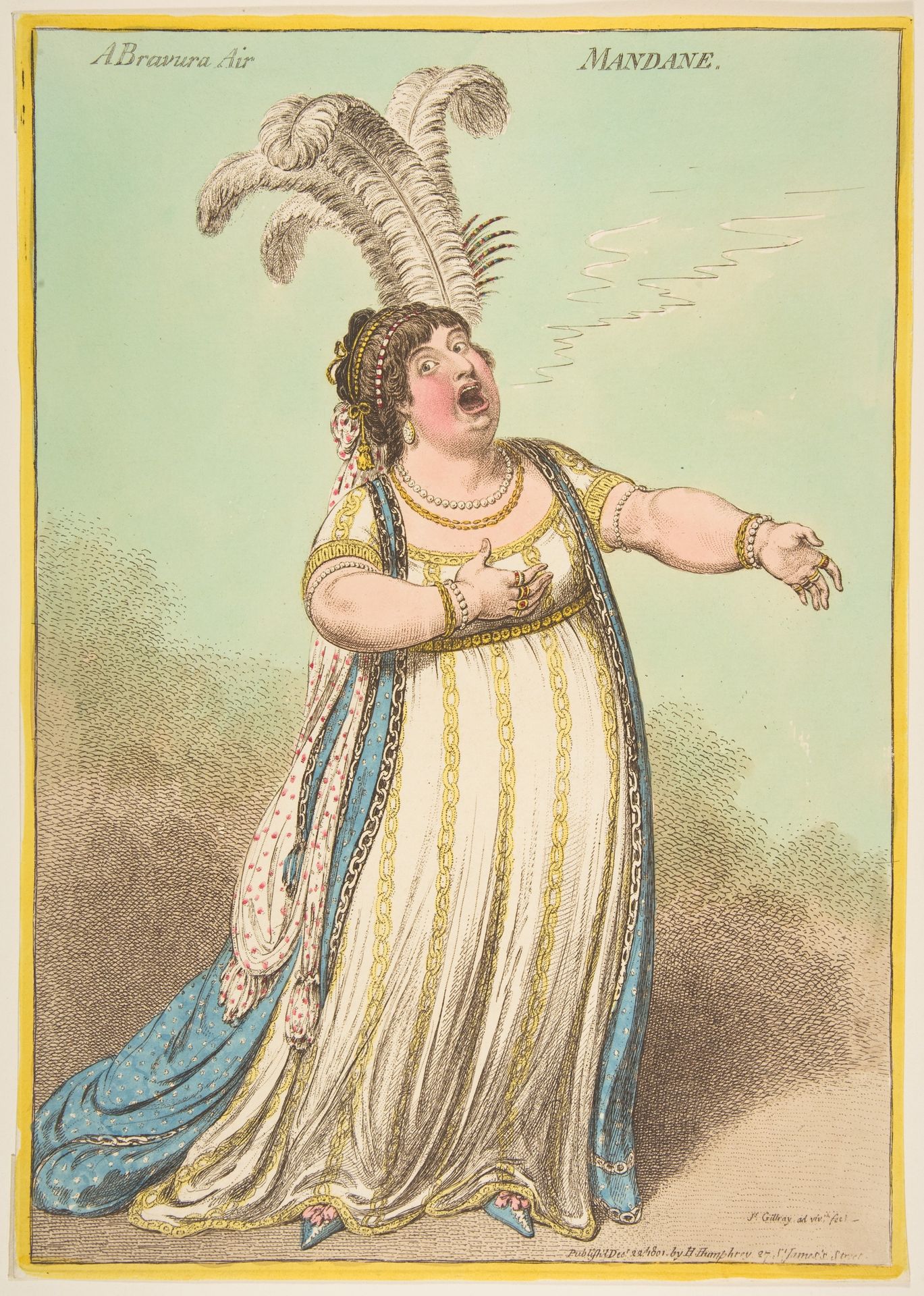 A Bravura Air. Mandane by James Gillray
