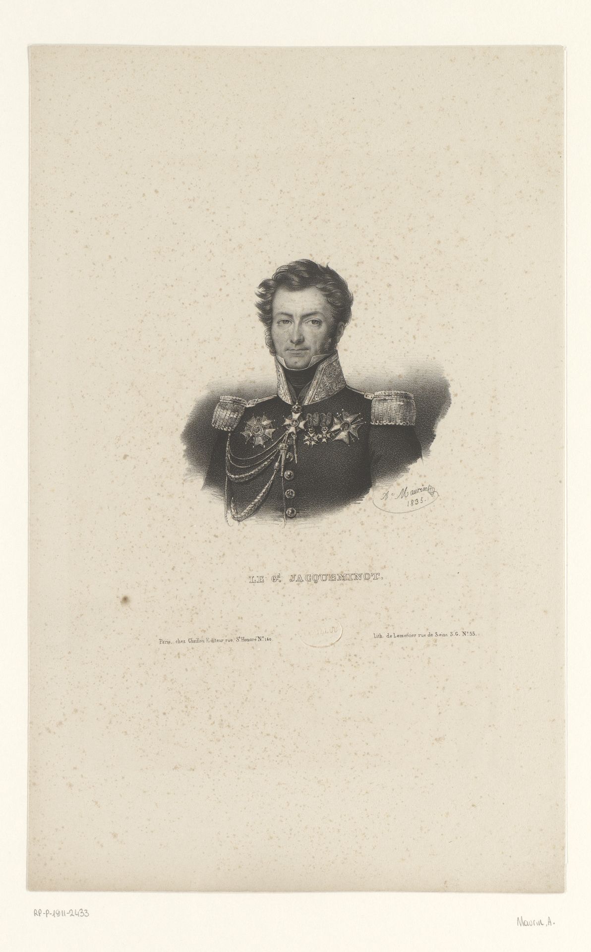 Portret van Jean-François Jacqueminot by Antoine Maurin