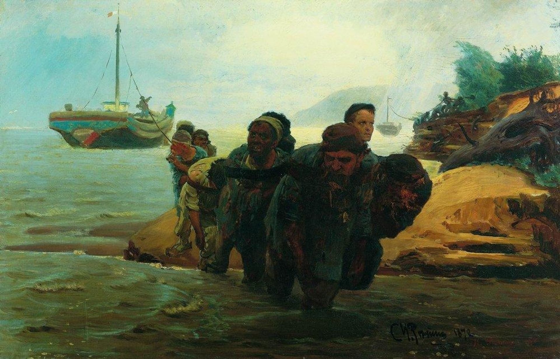 Haulers cross wade by Ilya Repin