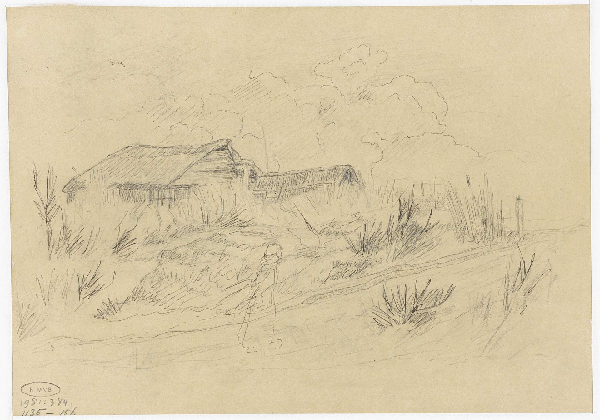 Boerderij bij een landweg by Jozef Israëls