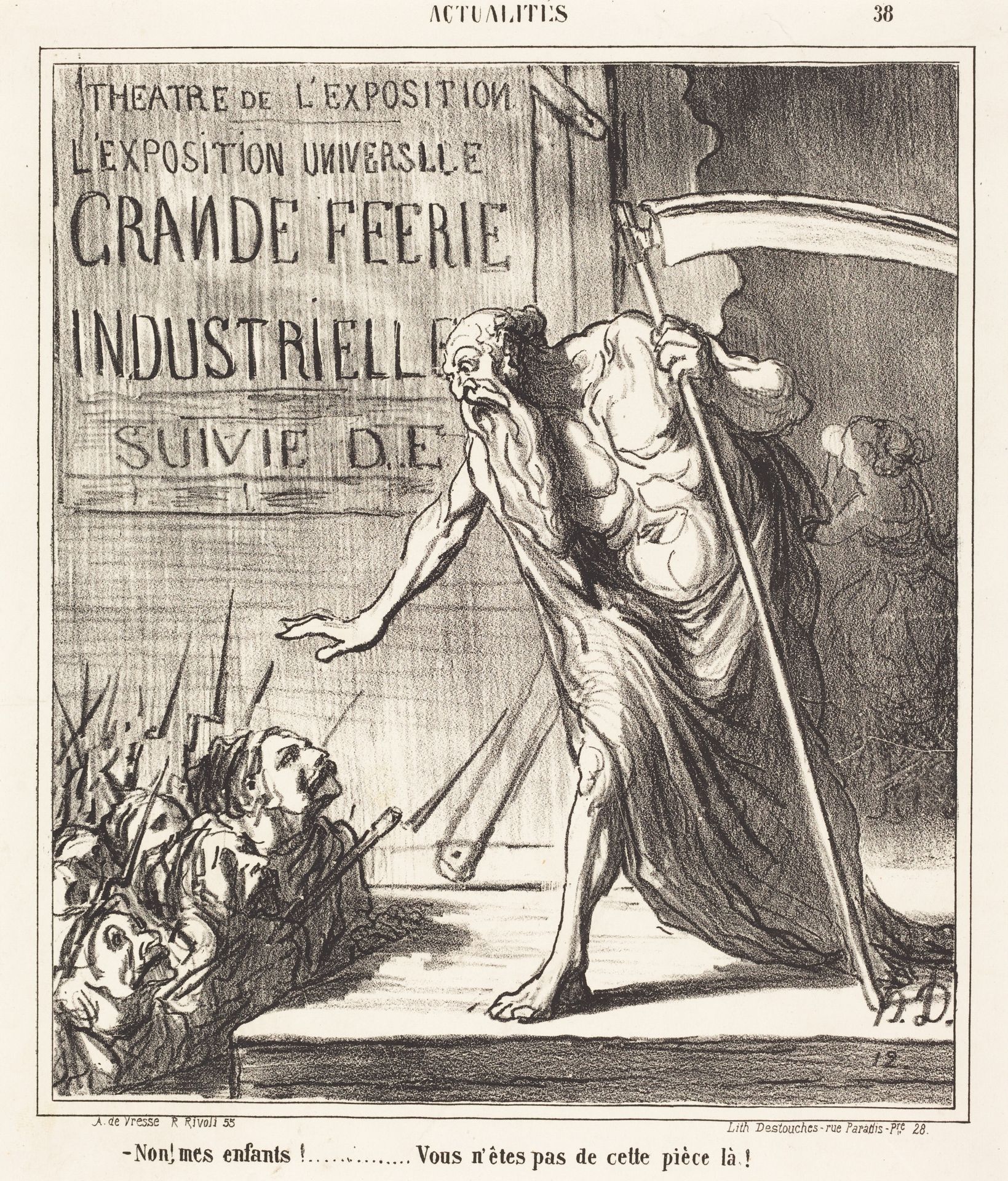 Non... vous n'êtes pas de cette pièce-la! by Honoré Daumier