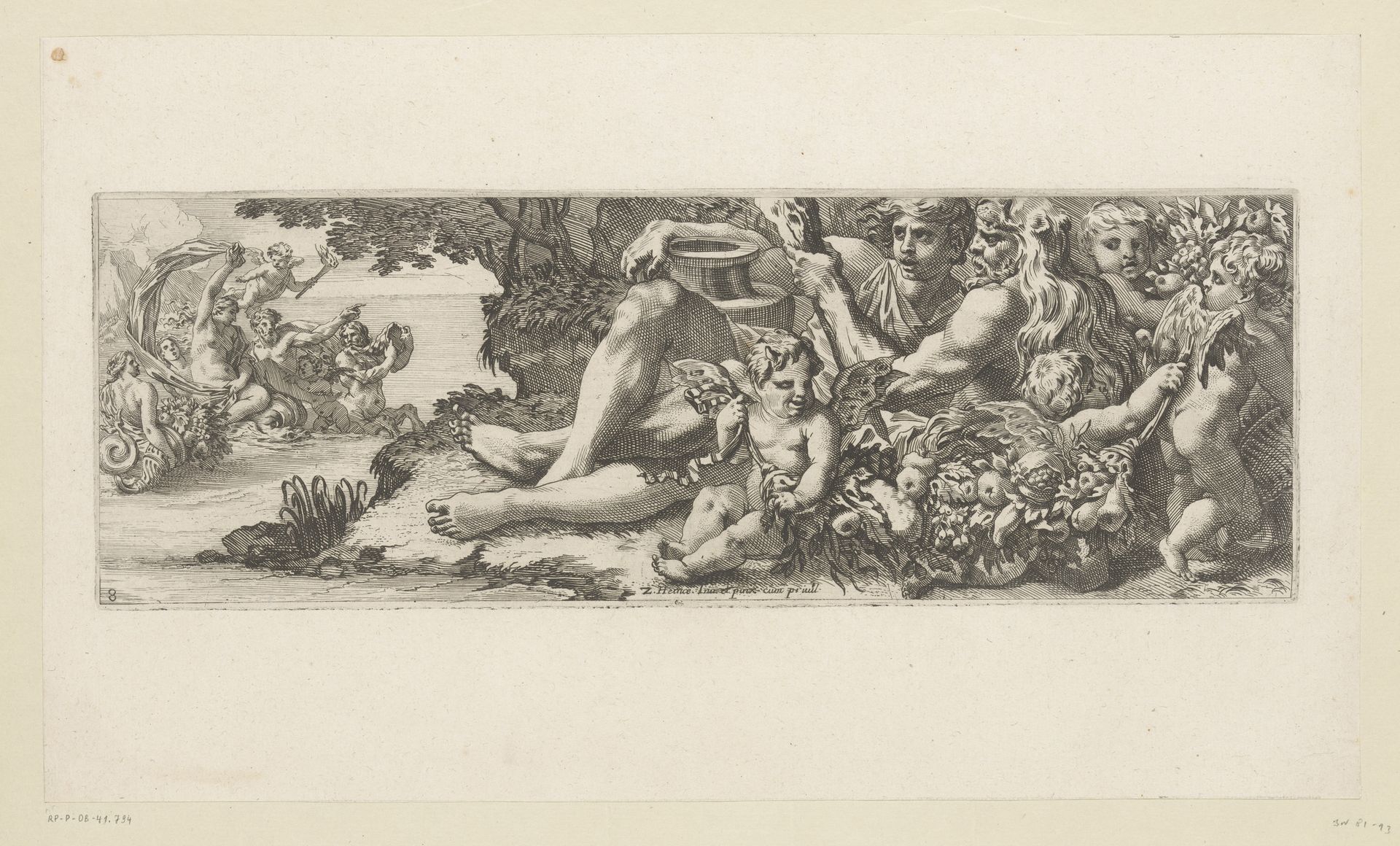 Triomf van Galatea met Hercules en allegorische figuren op de oever by François Bignon