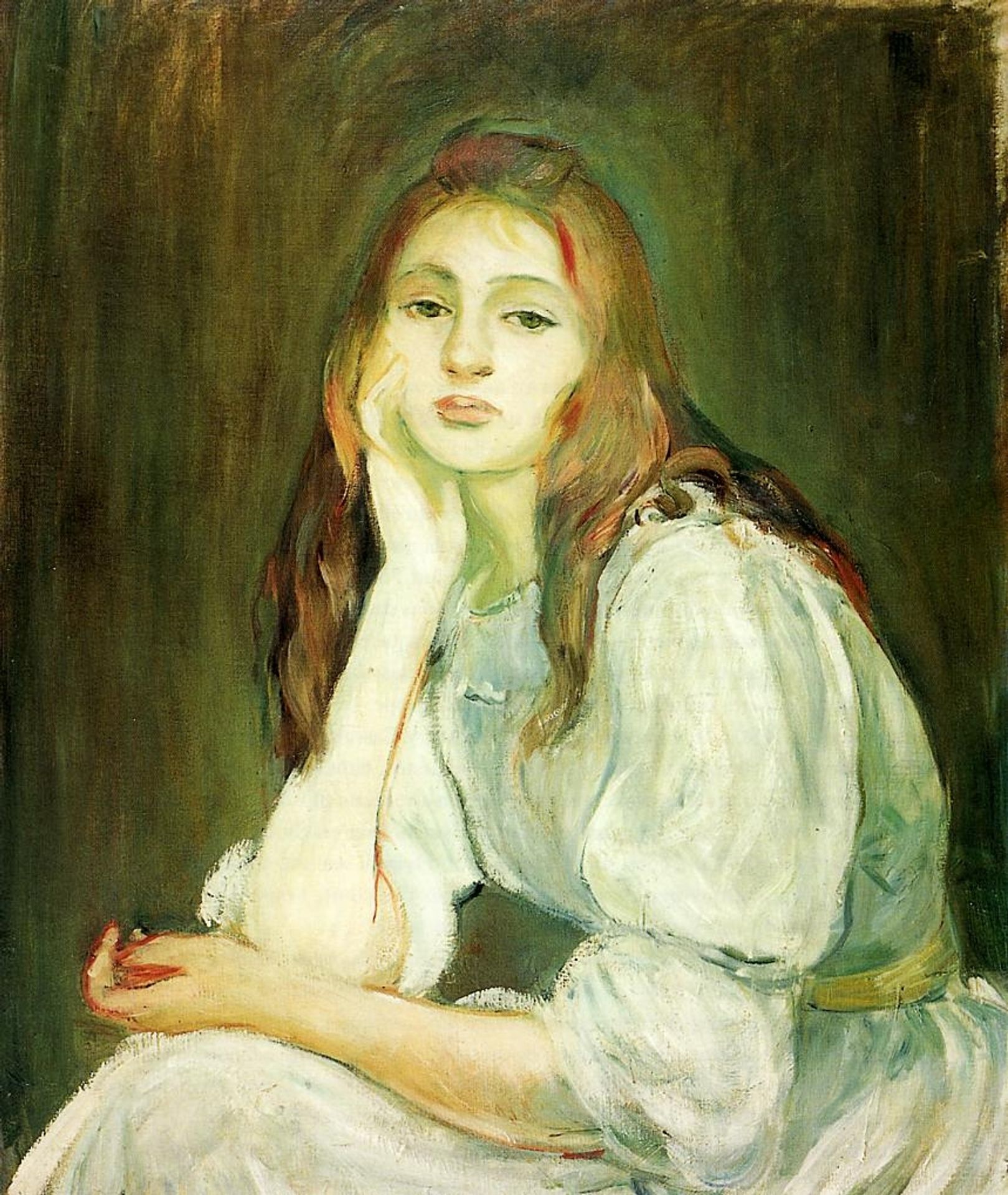 Julie Daydreaming by Berthe Morisot