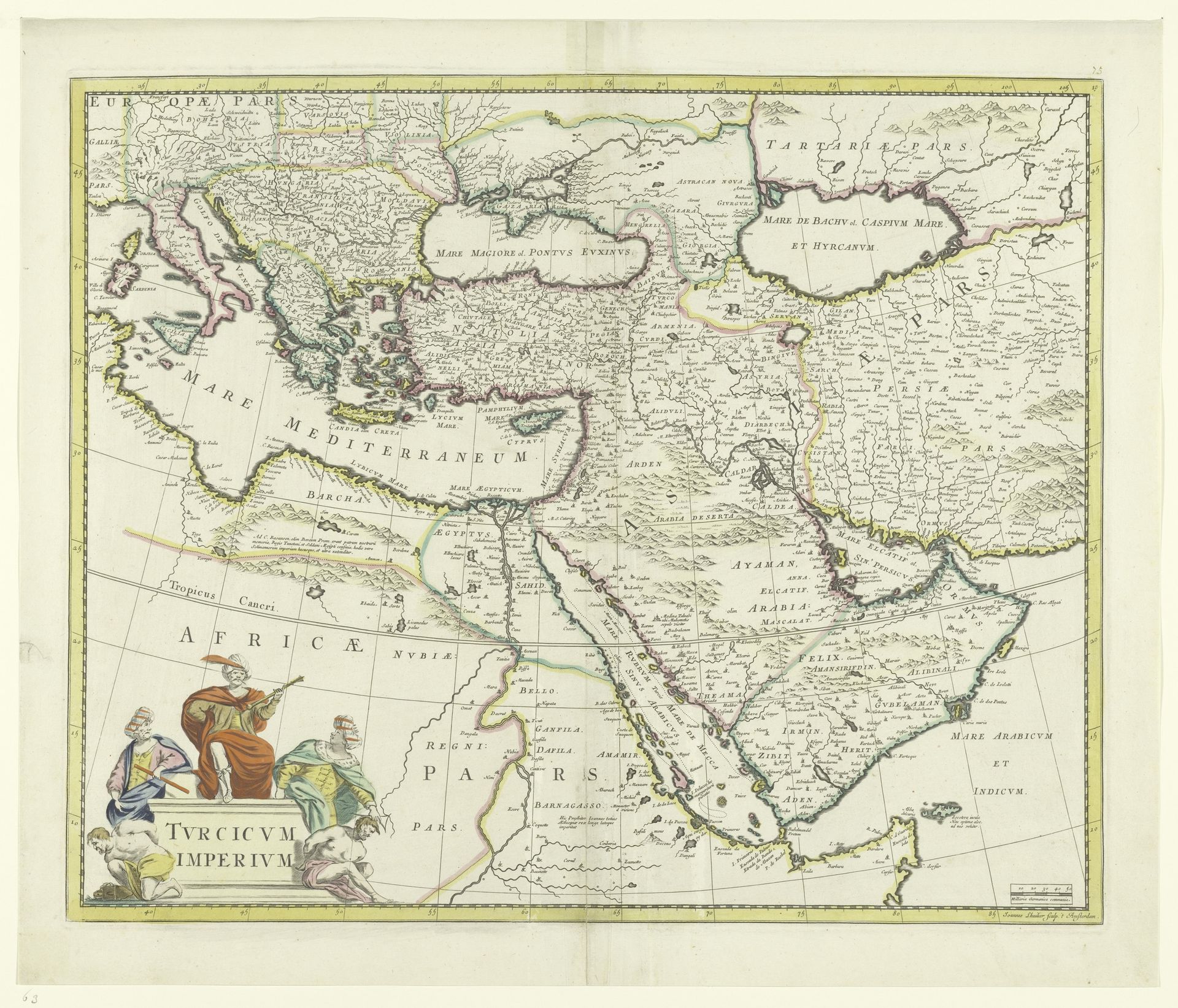 Kaart van het Turkse Rijk by Joannes L'Huilier