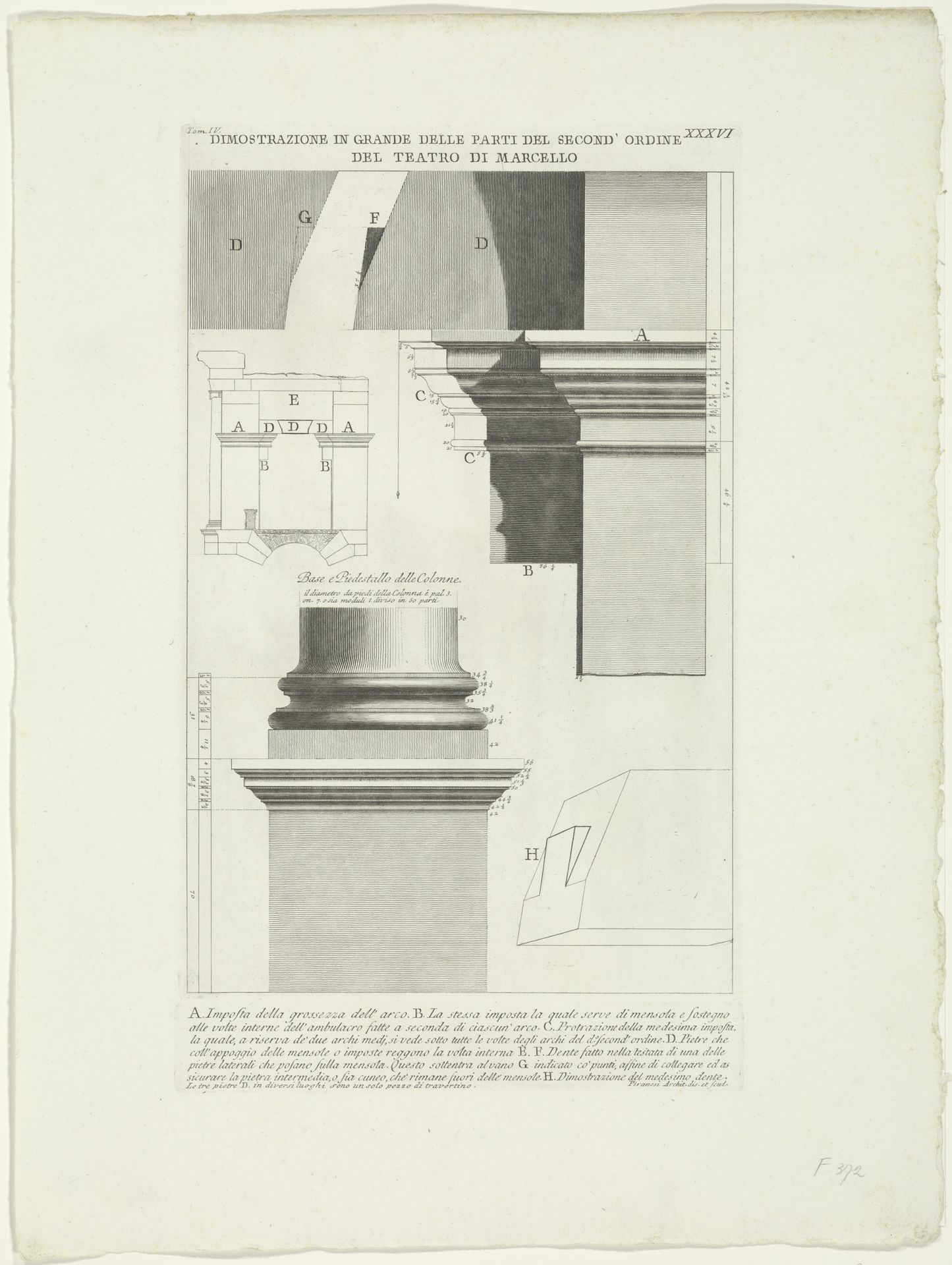 Onderdelen van het Theater van Marcellus te Rome by Giovanni Battista Piranesi
