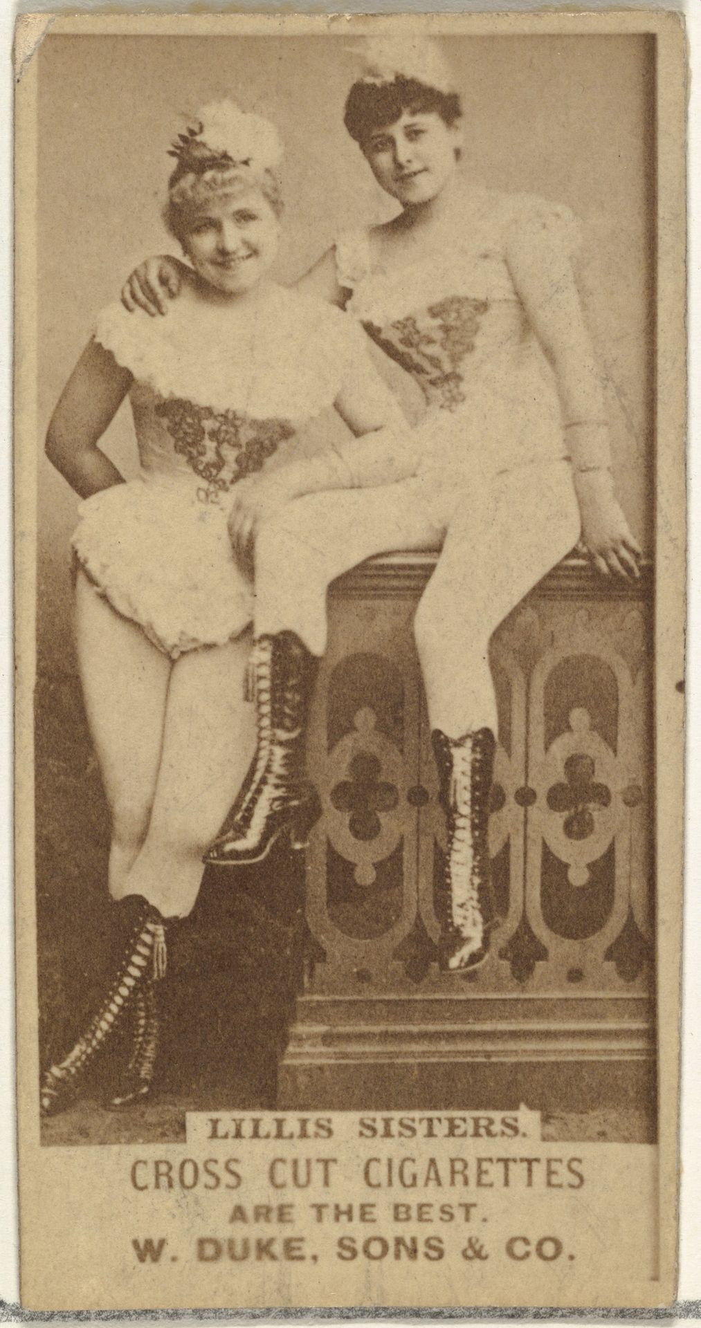 Lillis Sisters, from the Actors and Actresses series (N145-3) issued by Duke Sons & Co. to promote Cross Cut Cigarettes by W. Duke, Sons & Co.