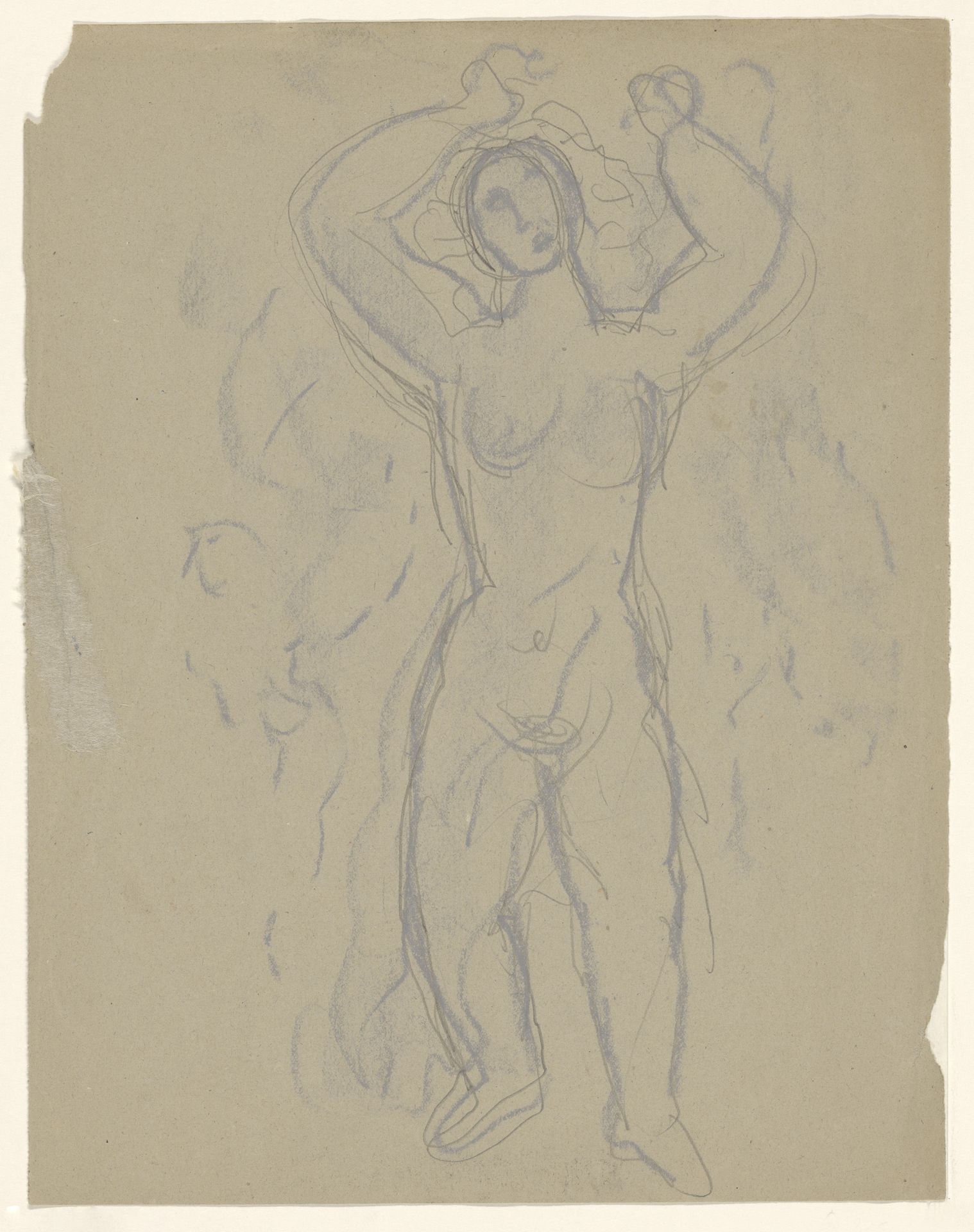 Naakte vrouw met de handen boven het hoofd by Leo Gestel