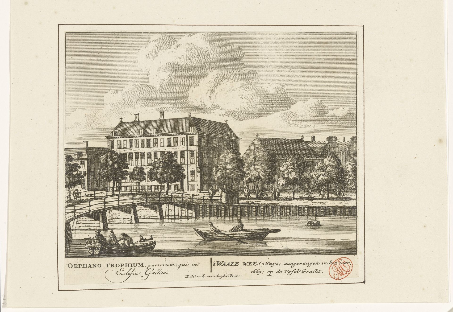 Gezicht op het Walenweeshuis aan de Vijzelgracht te Amsterdam by Anonymous