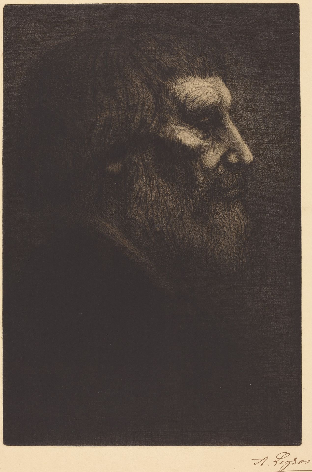 Head of a Beggar (Tete de mendiant) by Alphonse Legros