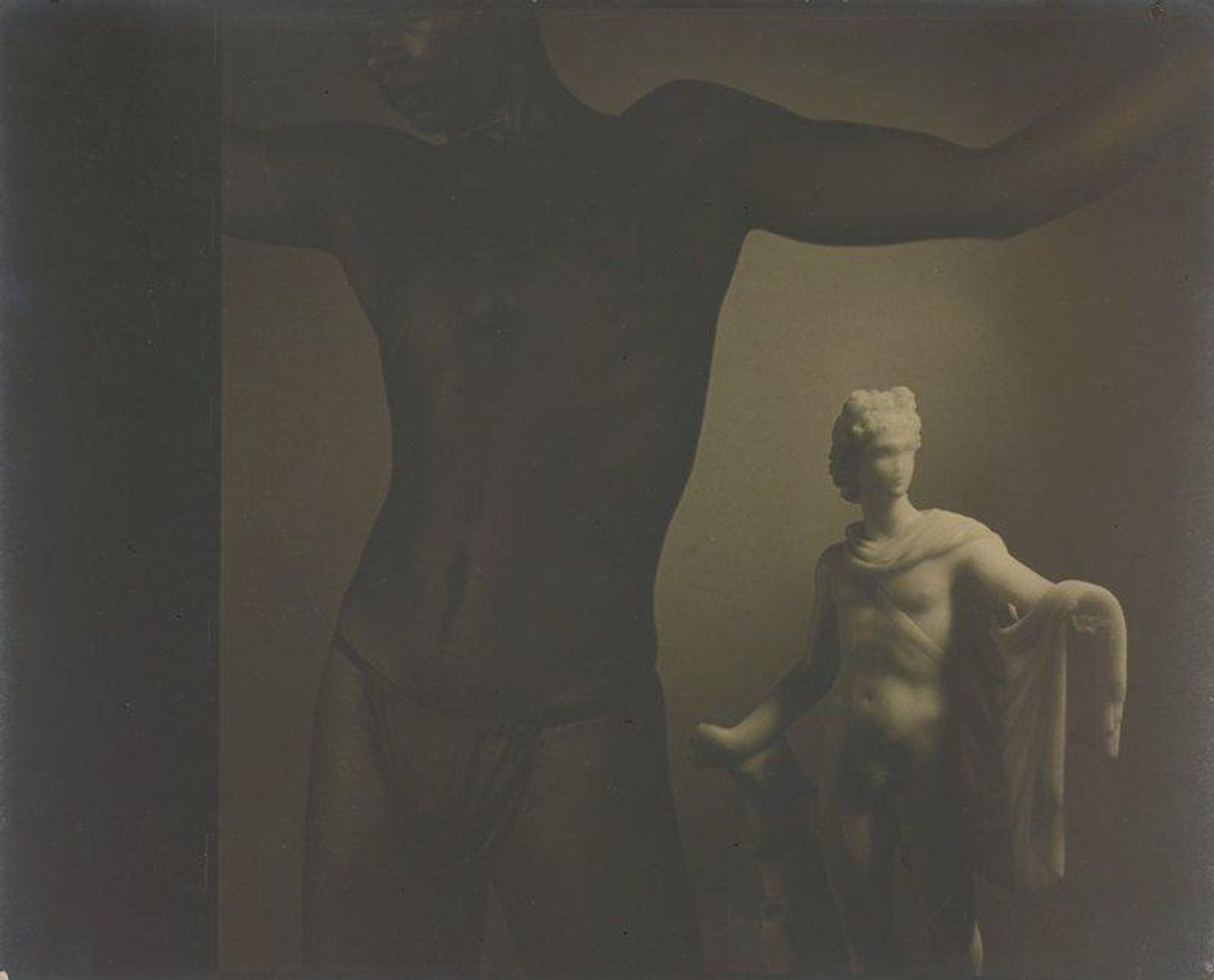 Untitled (Male Torso with Statue) by Lionel Wendt