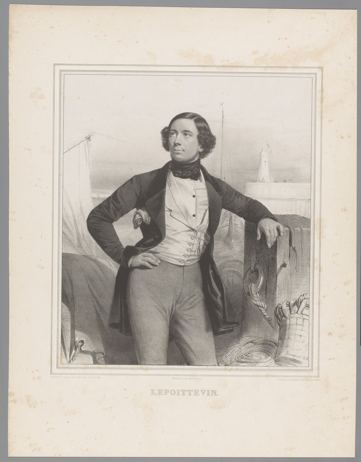 Portret van Eugène Modeste Edmond Lepoittevin by Charles Baugniet
