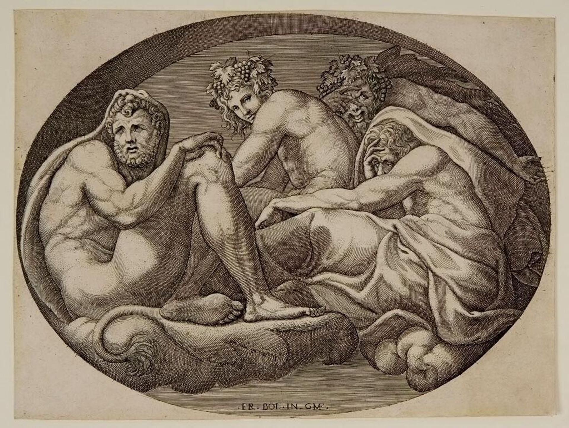 Hercules, Pan, and Bacchus by Giorgio Ghisi