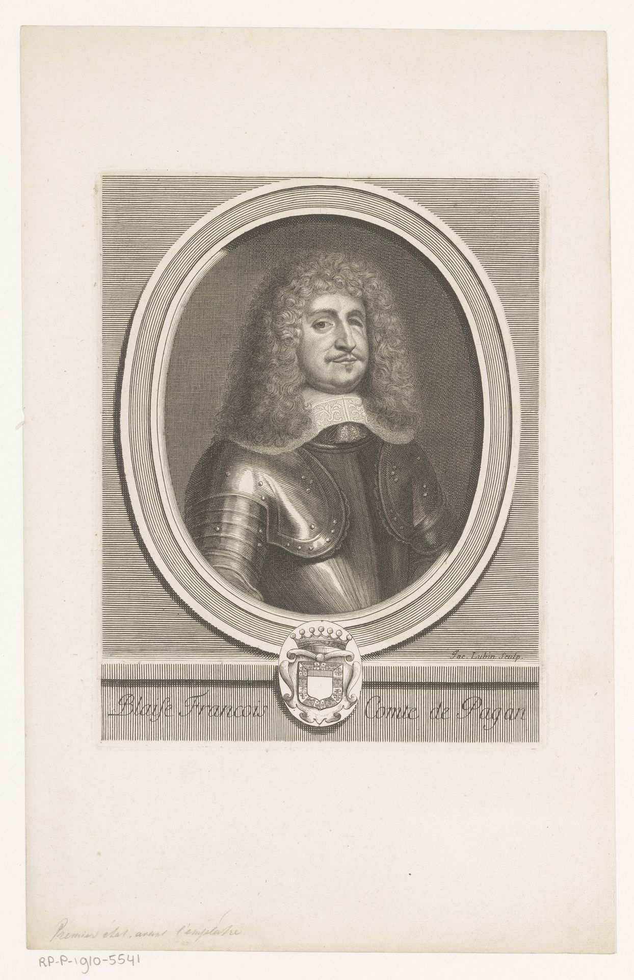 Portret van Blaise François Pagan by Jacques Lubin