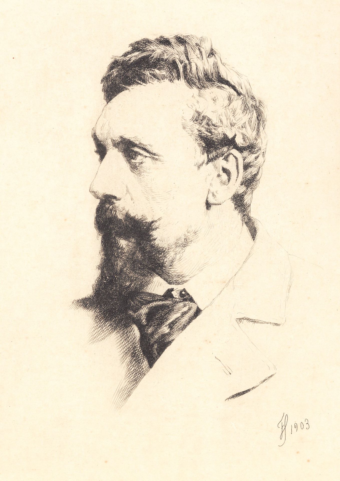 Portræt af Carl Bloch by Frans Schwartz