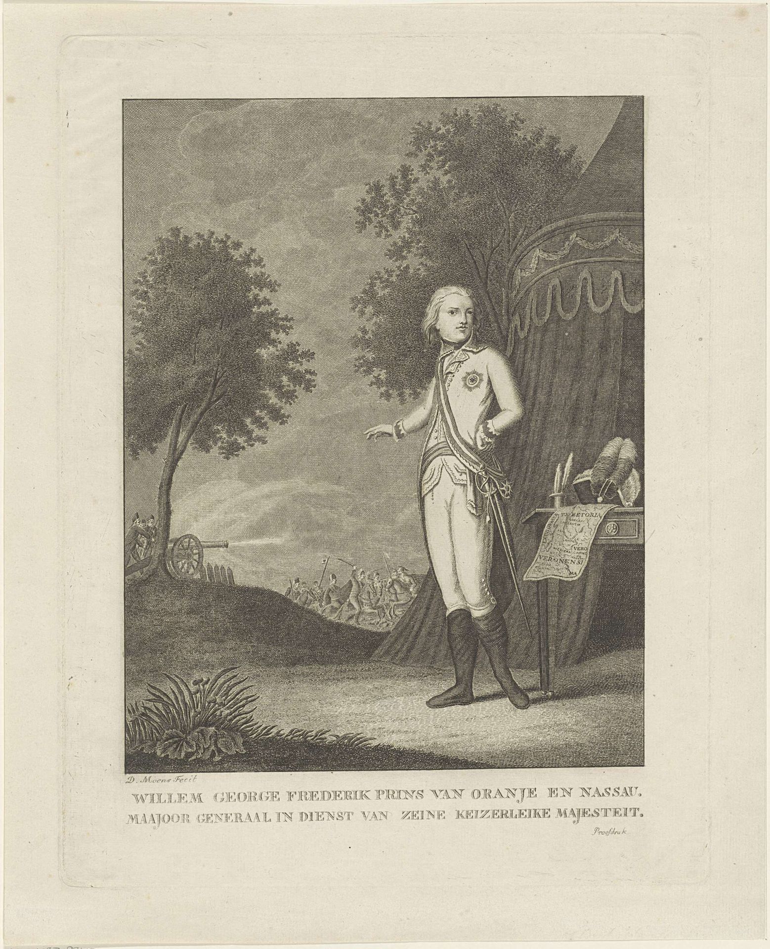 Portret van Frederik, prins van Oranje-Nassau by David Moens