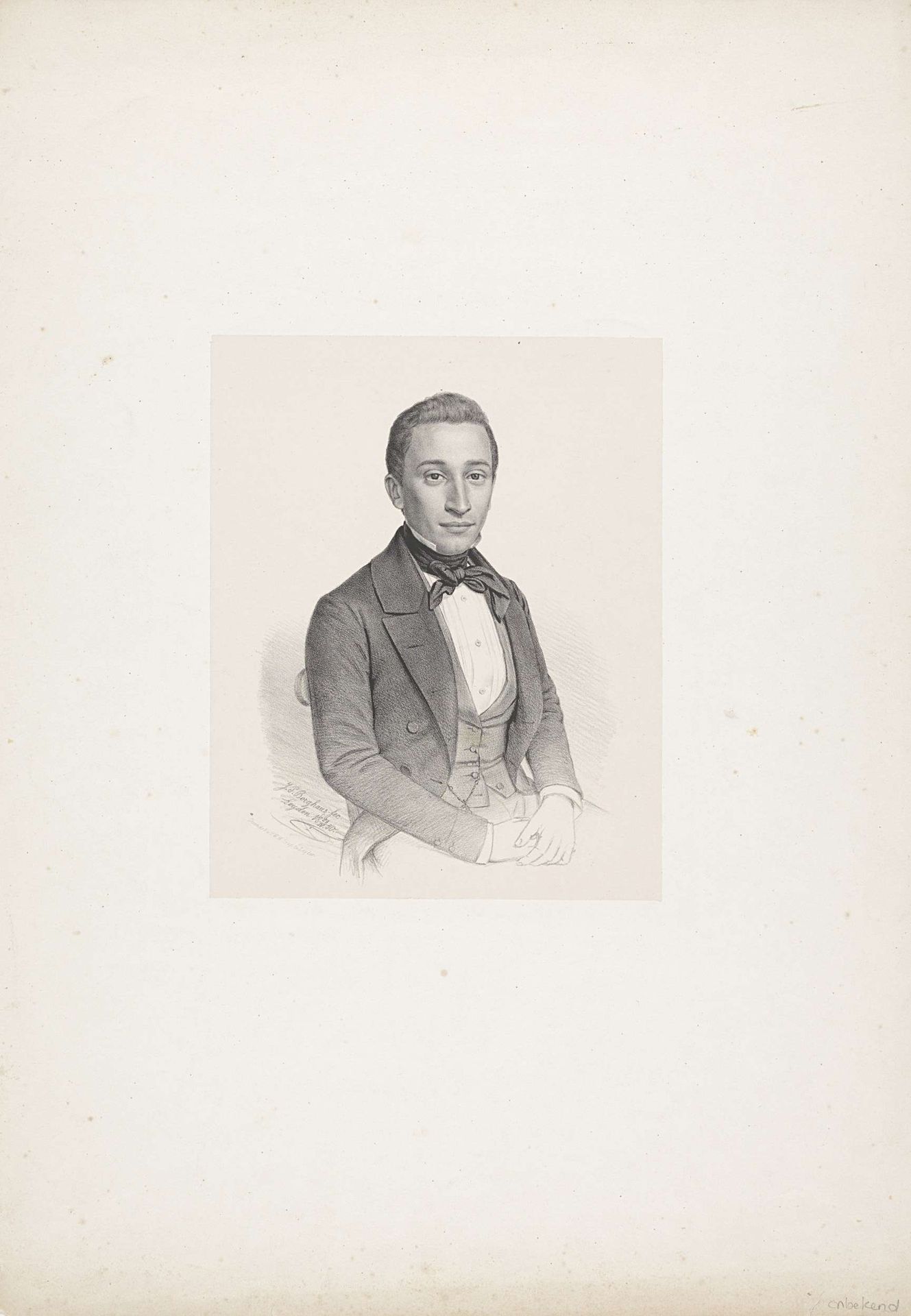 Portret van een onbekende man by Johann Peter Berghaus