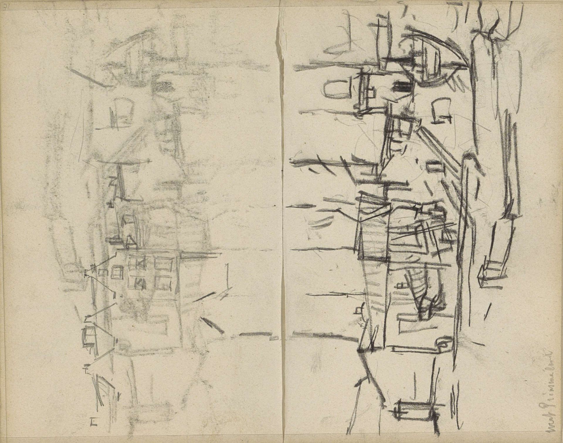 Gezicht op een scheepstimmerwerf bij Prinseneiland te Amsterdam by George Hendrik Breitner