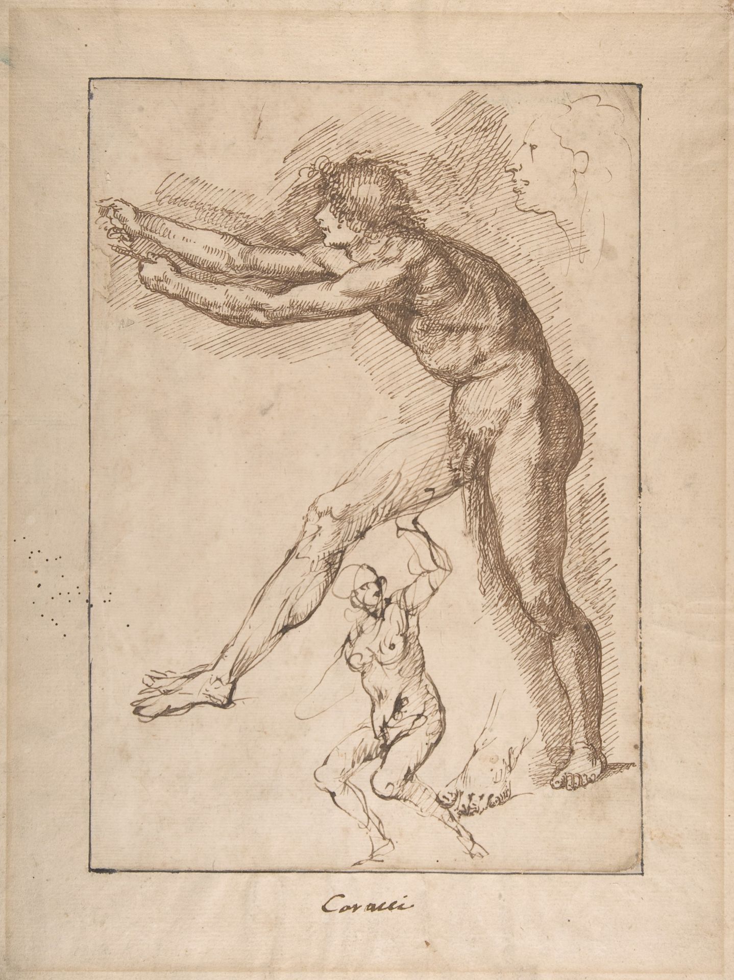 Studies of a Nude Male Figure by Anonymous
