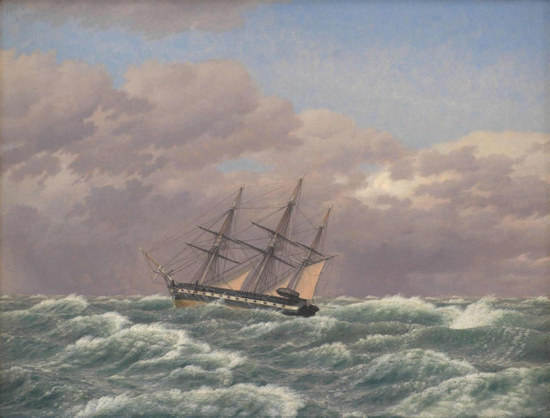 The Corvette ‘Galathea’ in a Storm in the North Sea by Christoffer Wilhelm Eckersberg