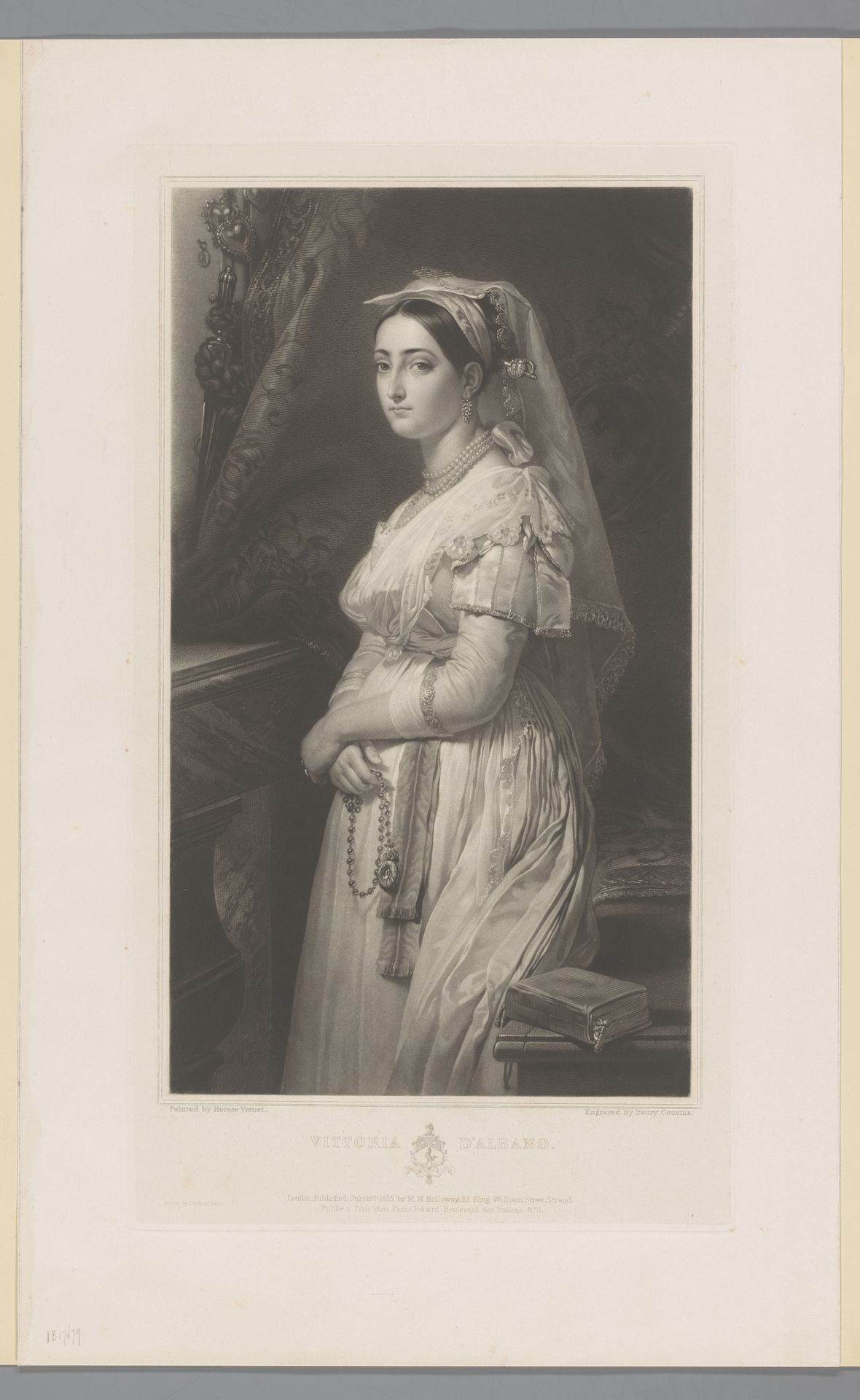 Portret van Vittoria d'Albano by Henry Cousins