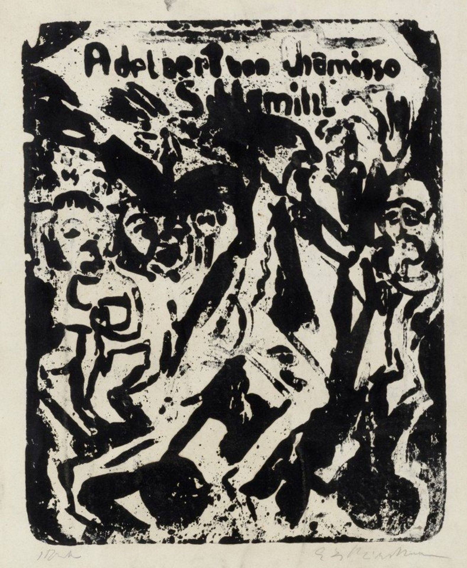 Umschlagzeichnung zu Adelbert von Chamissos Erzählung ‘Peter Schlemihls wundersame Geschichte’ by Ernst Ludwig Kirchner