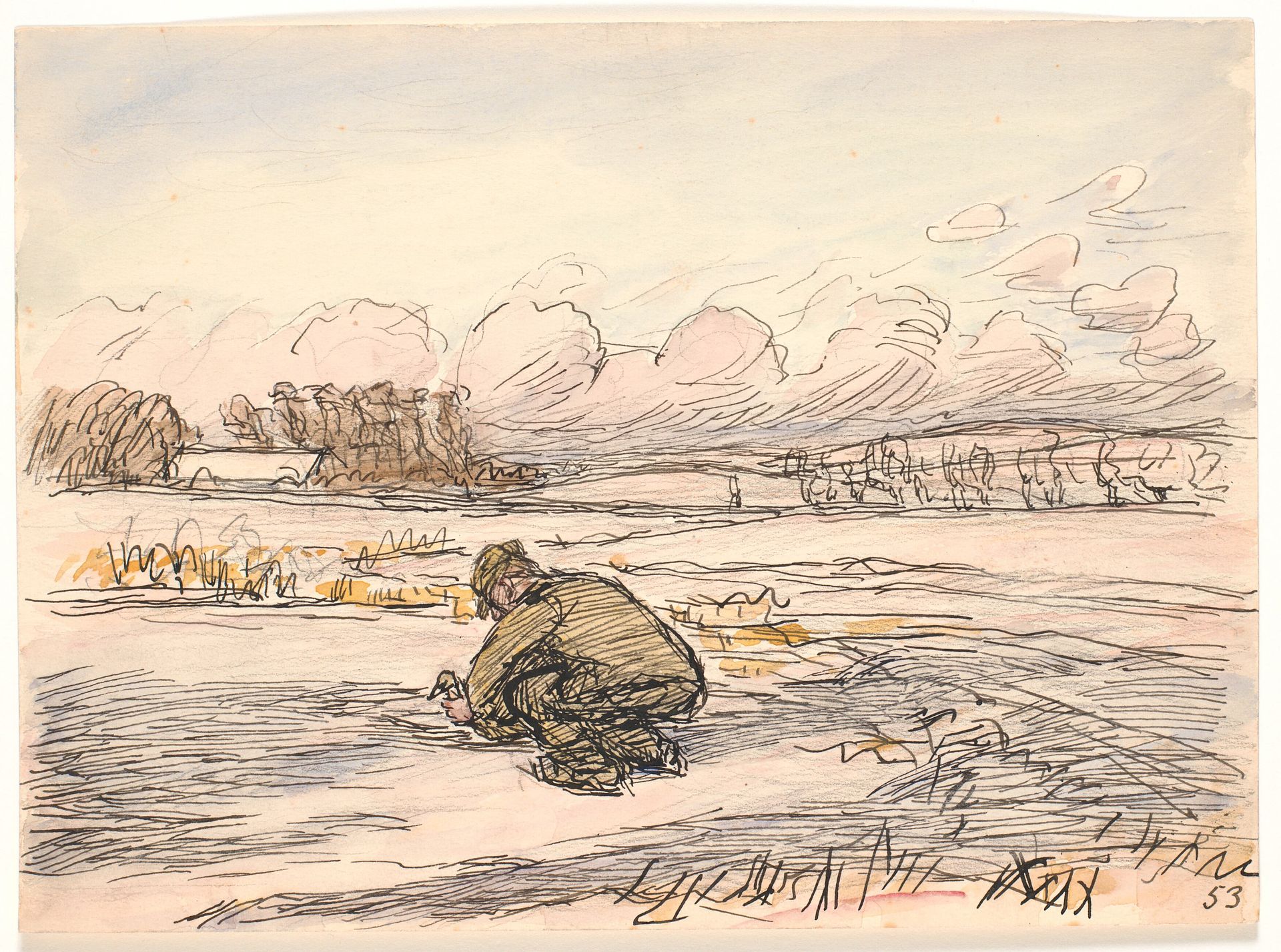 Bonden på isen by Fritz Syberg