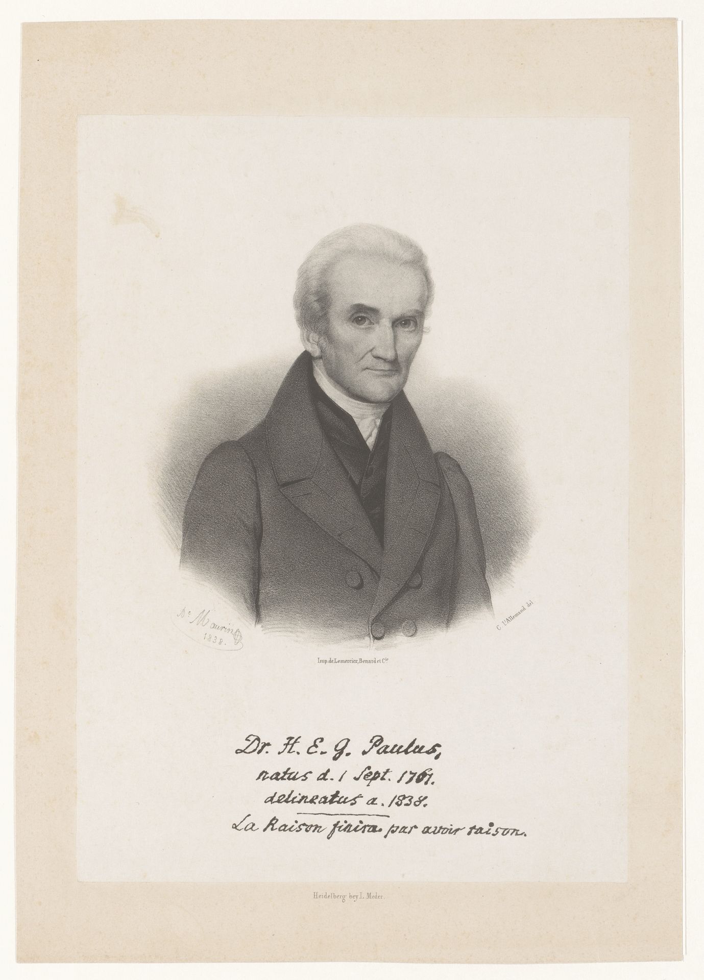 Portret van Heinrich Eberhard Gottlob Paulus by Antoine Maurin