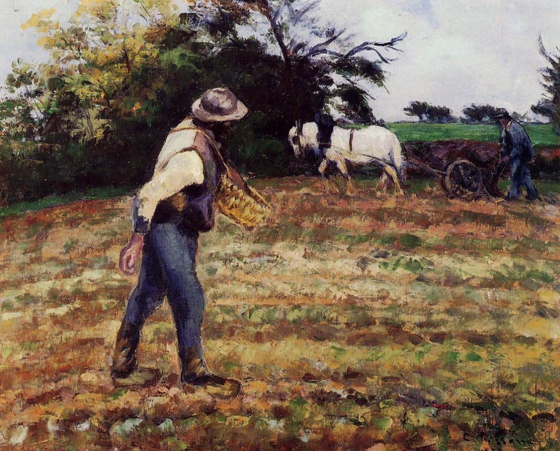 The Sower, Montfoucault by Camille Pissarro