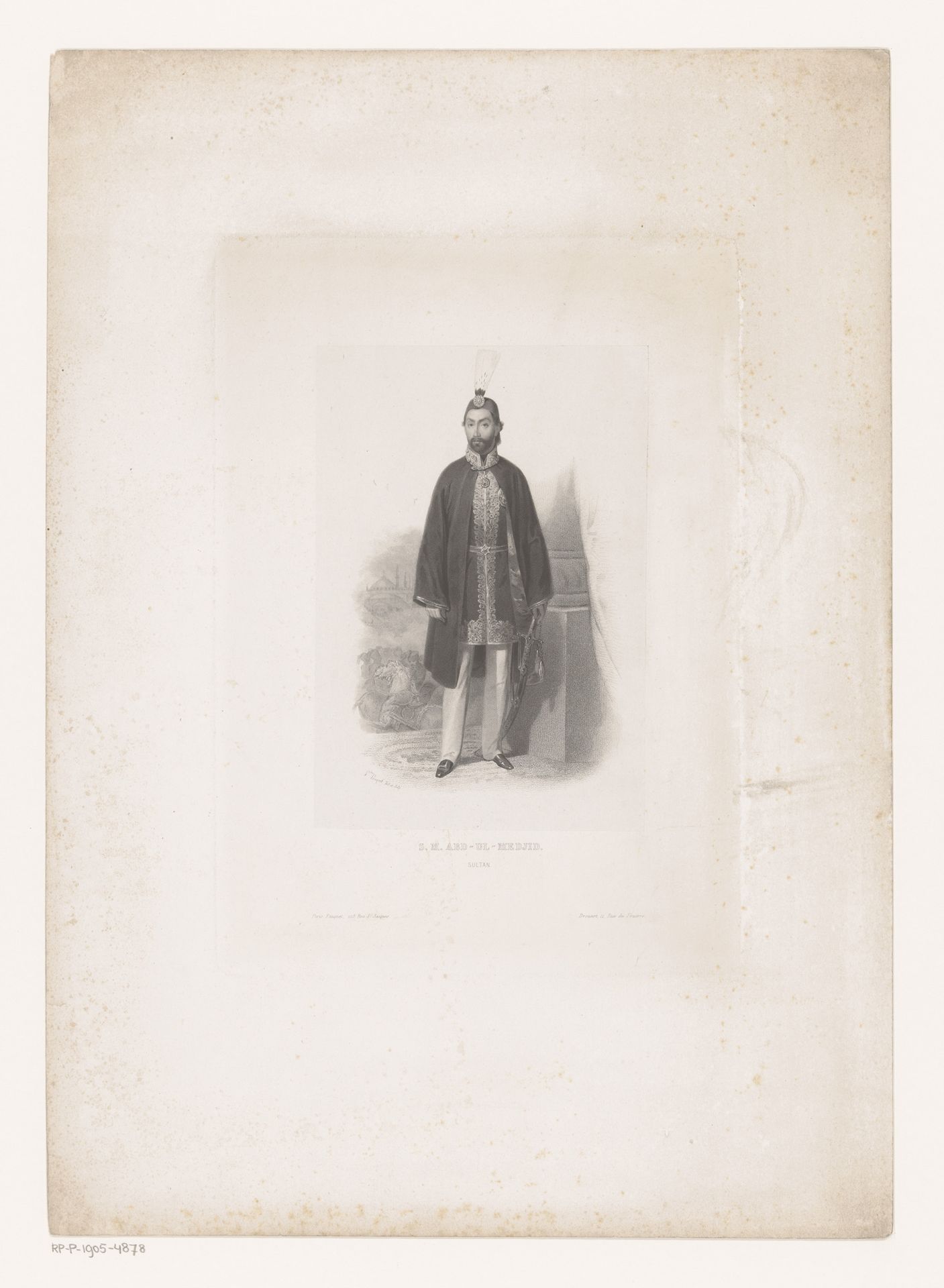 Portret van Abdülmecit I by Polydore Jean Charles Pauquet
