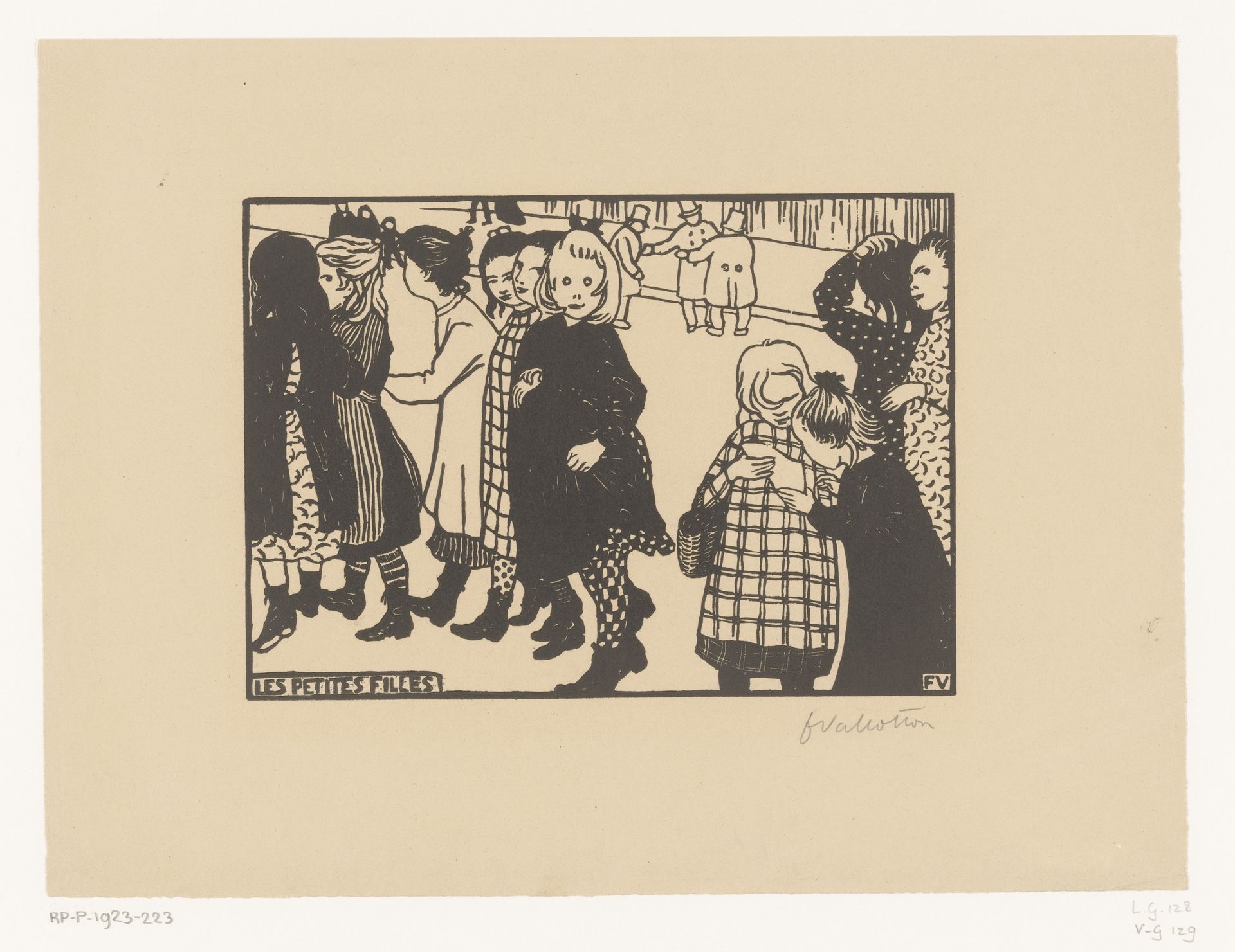 Groep jonge meisjes by Félix Edouard Vallotton