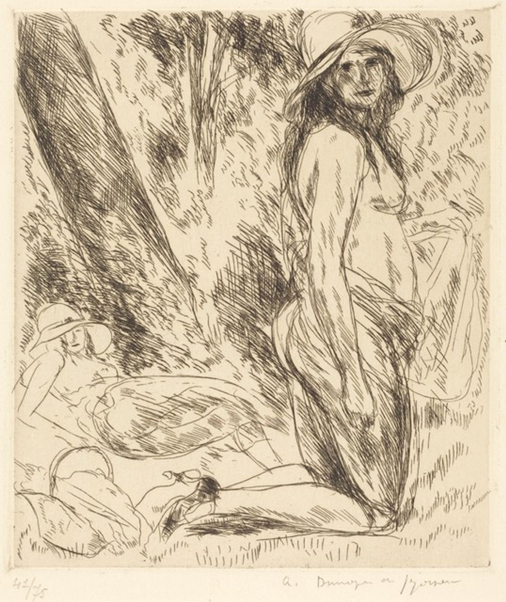 Model Kneeling (Le Modele a genoux ou nu a genoux) by Andre Dunoyer de Segonzac