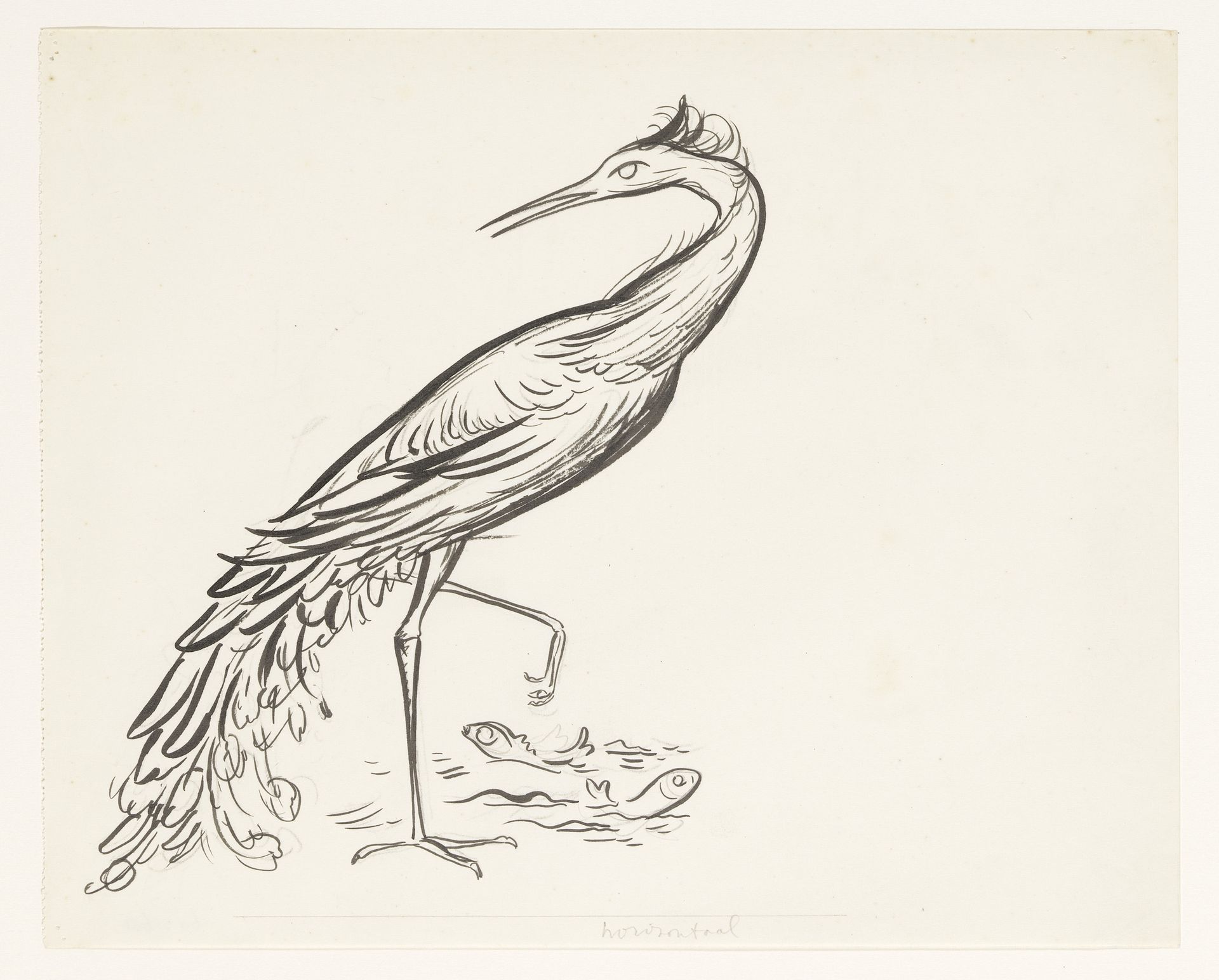 Reiger aan het water met twee vissen bij zijn poten by Leo Gestel