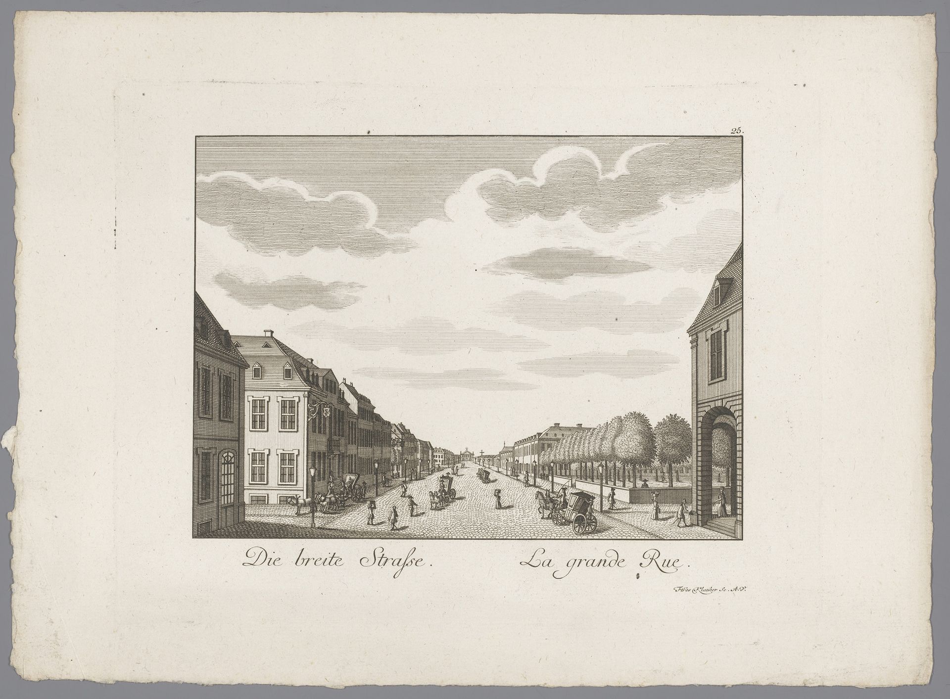 Gezicht op de Breite Strasse, te Mannheim by gebroeders Klauber