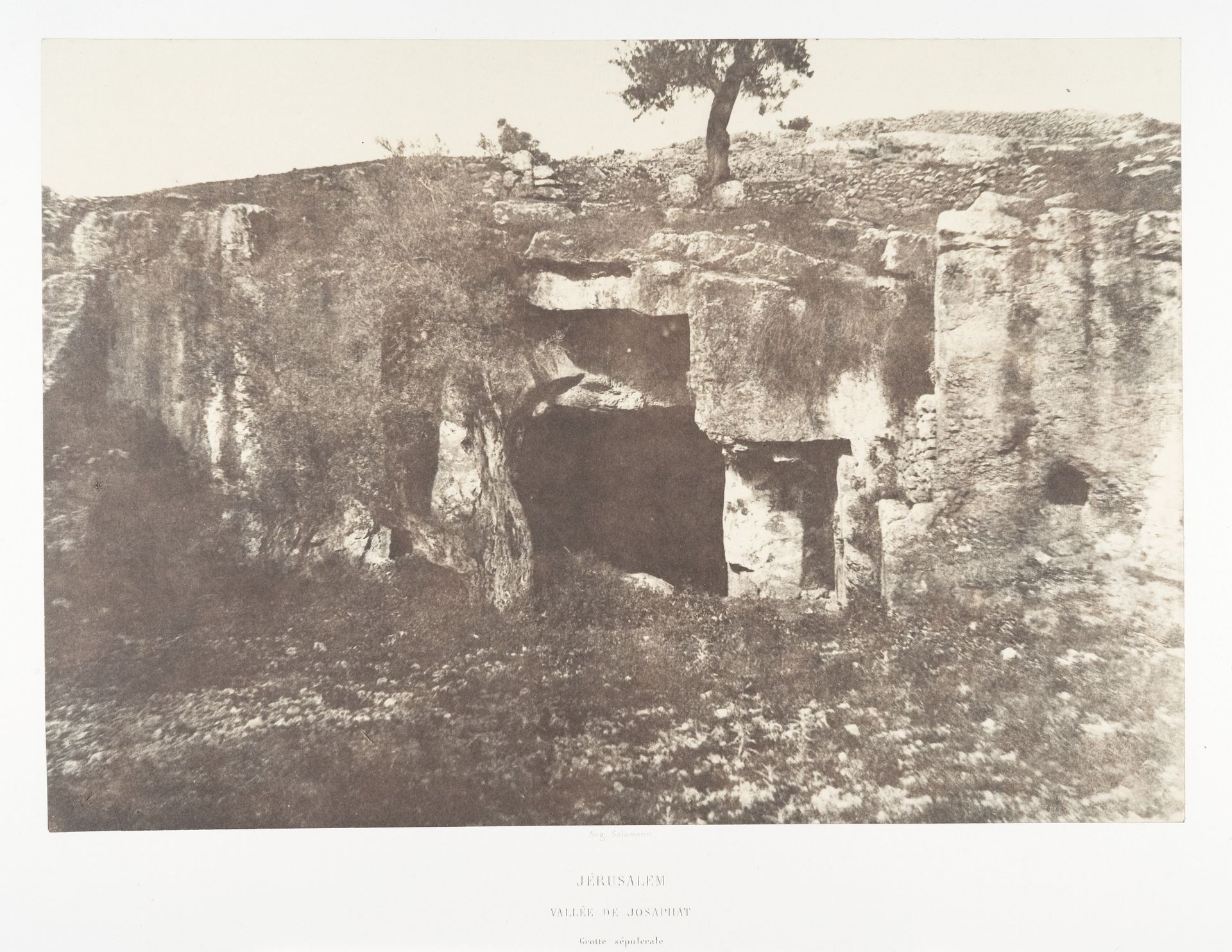 Jérusalem, Vallée de Josaphat, Grotte sépulcrale, 1 by Auguste Salzmann