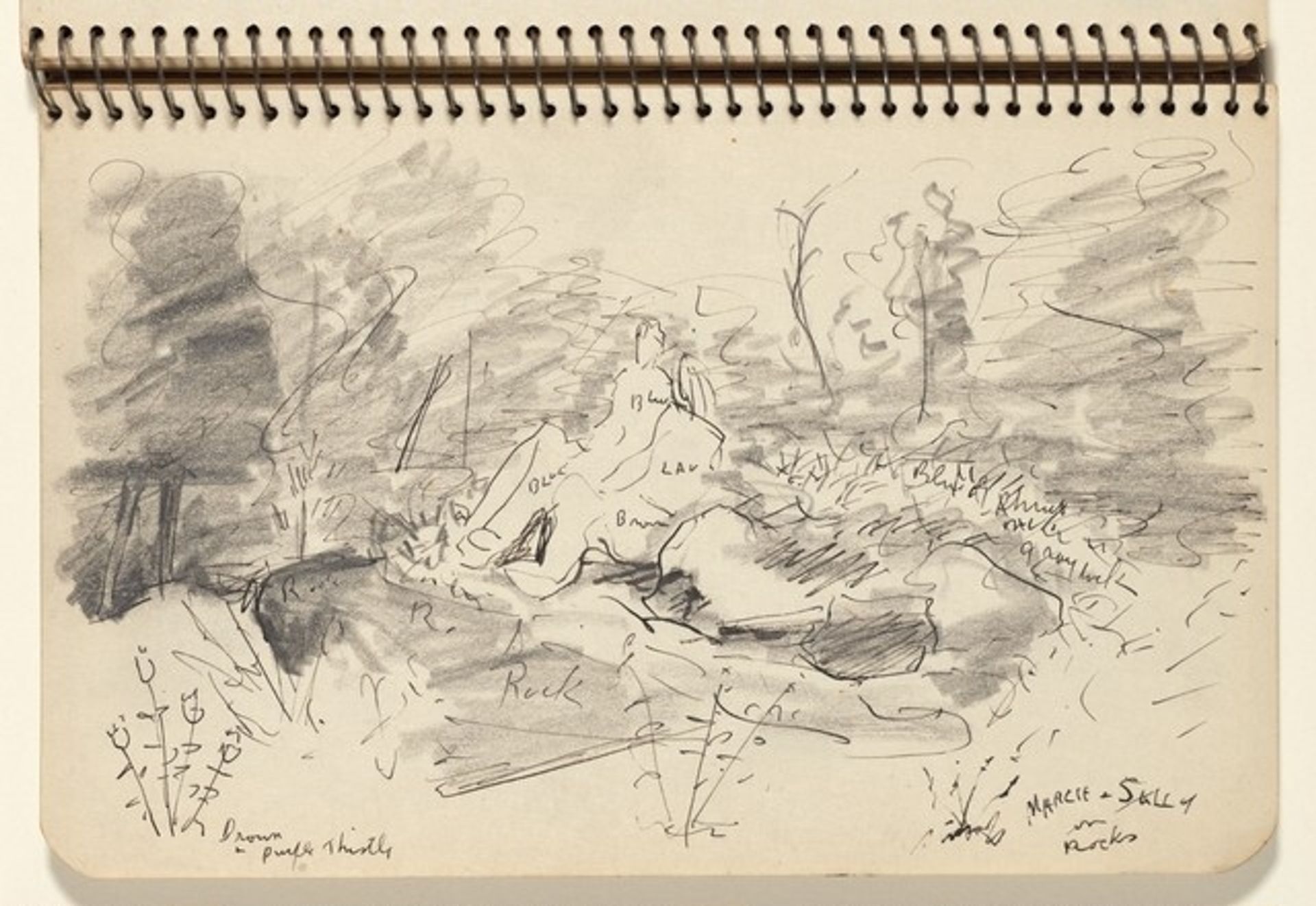 March and Sally on Rocks by Milton Avery