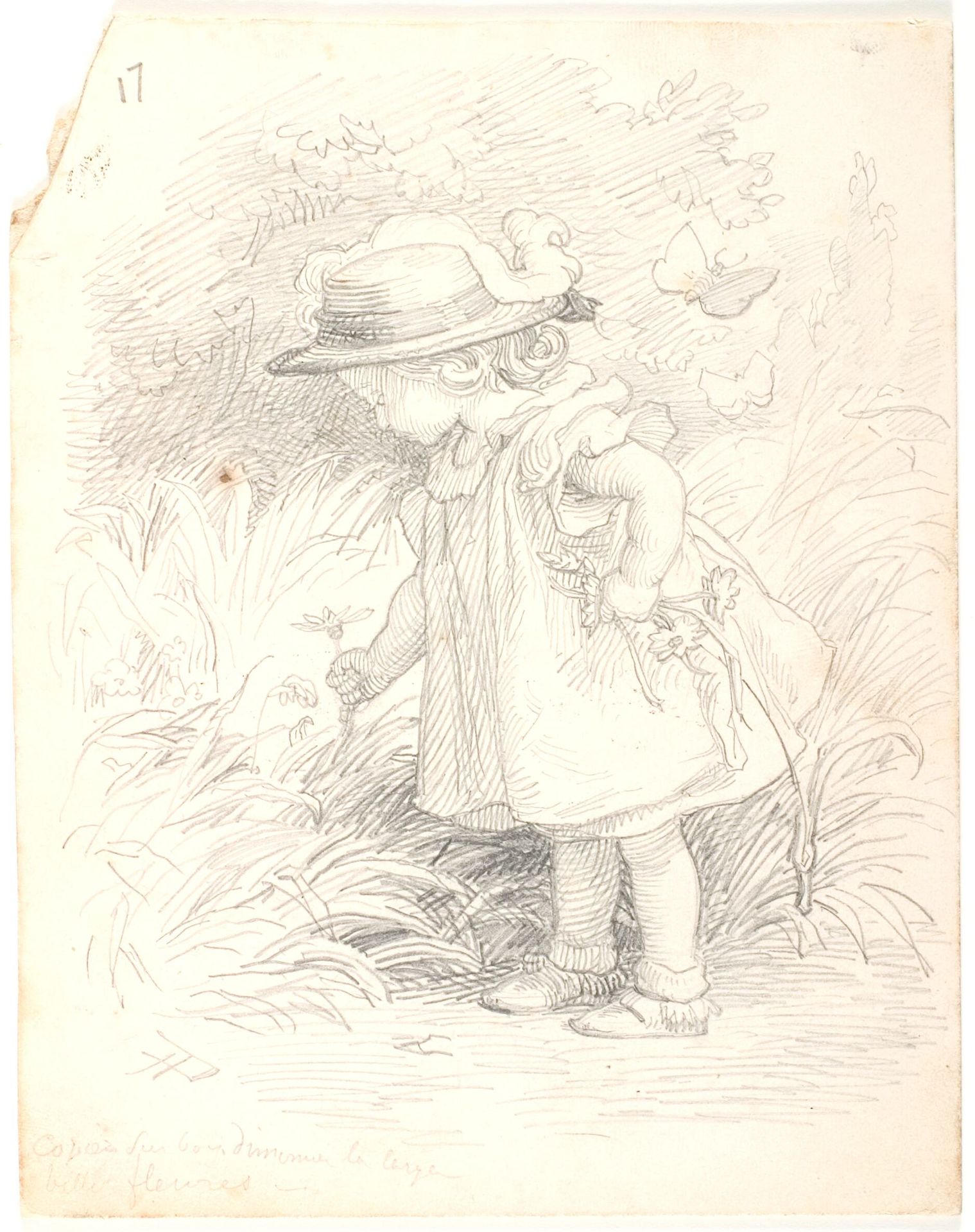 Lili plukker blomster by Lorenz Frølich