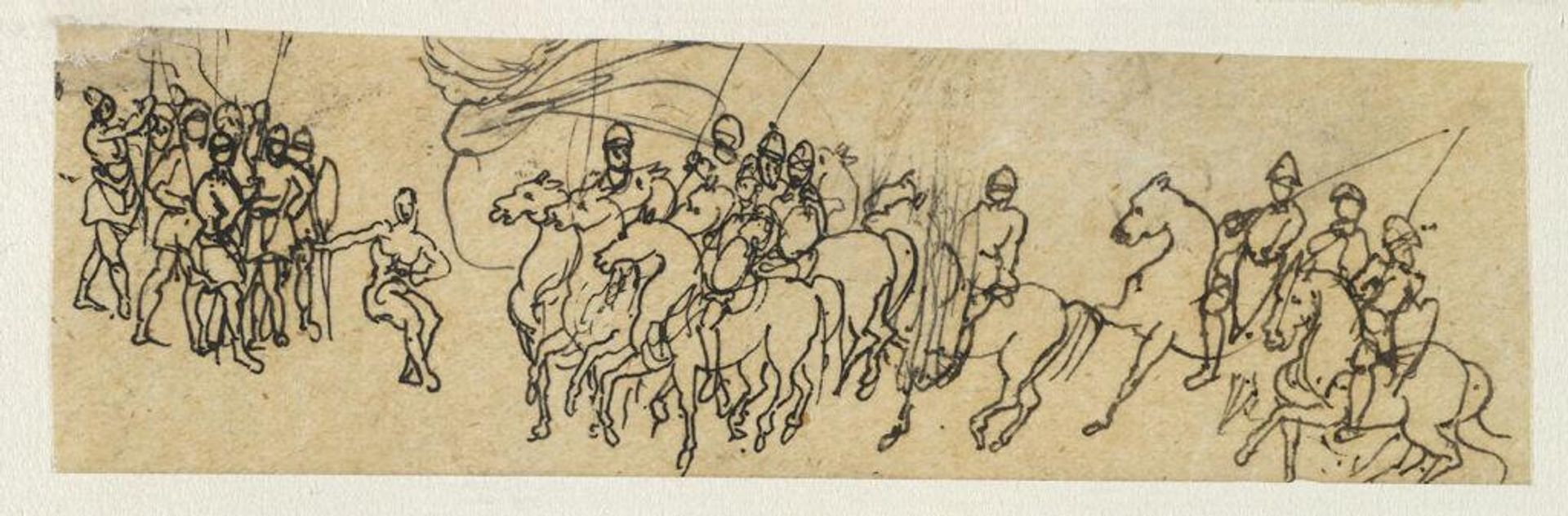 Group of Soldiers, Some on Horseback by Rodolphe Bresdin