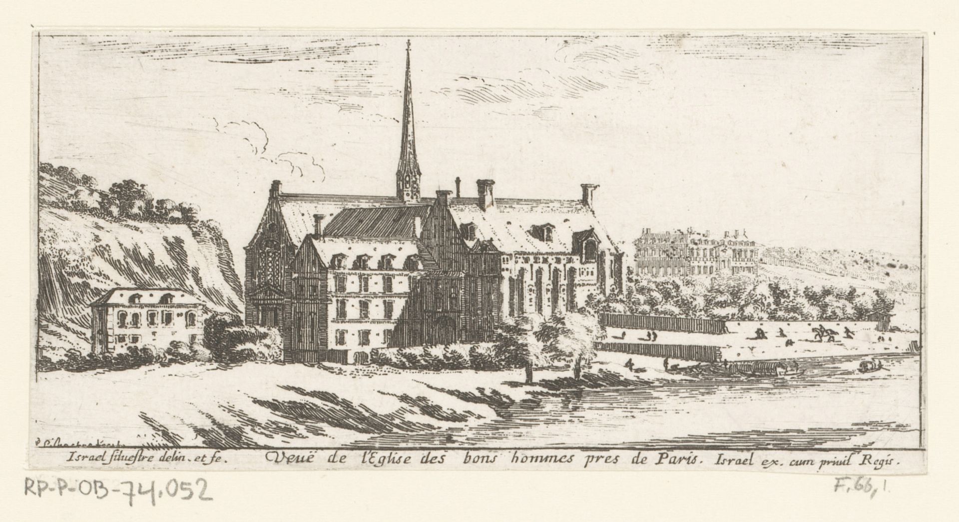Gezicht op kloosterkerk in de buurt van Parijs by Israel Silvestre
