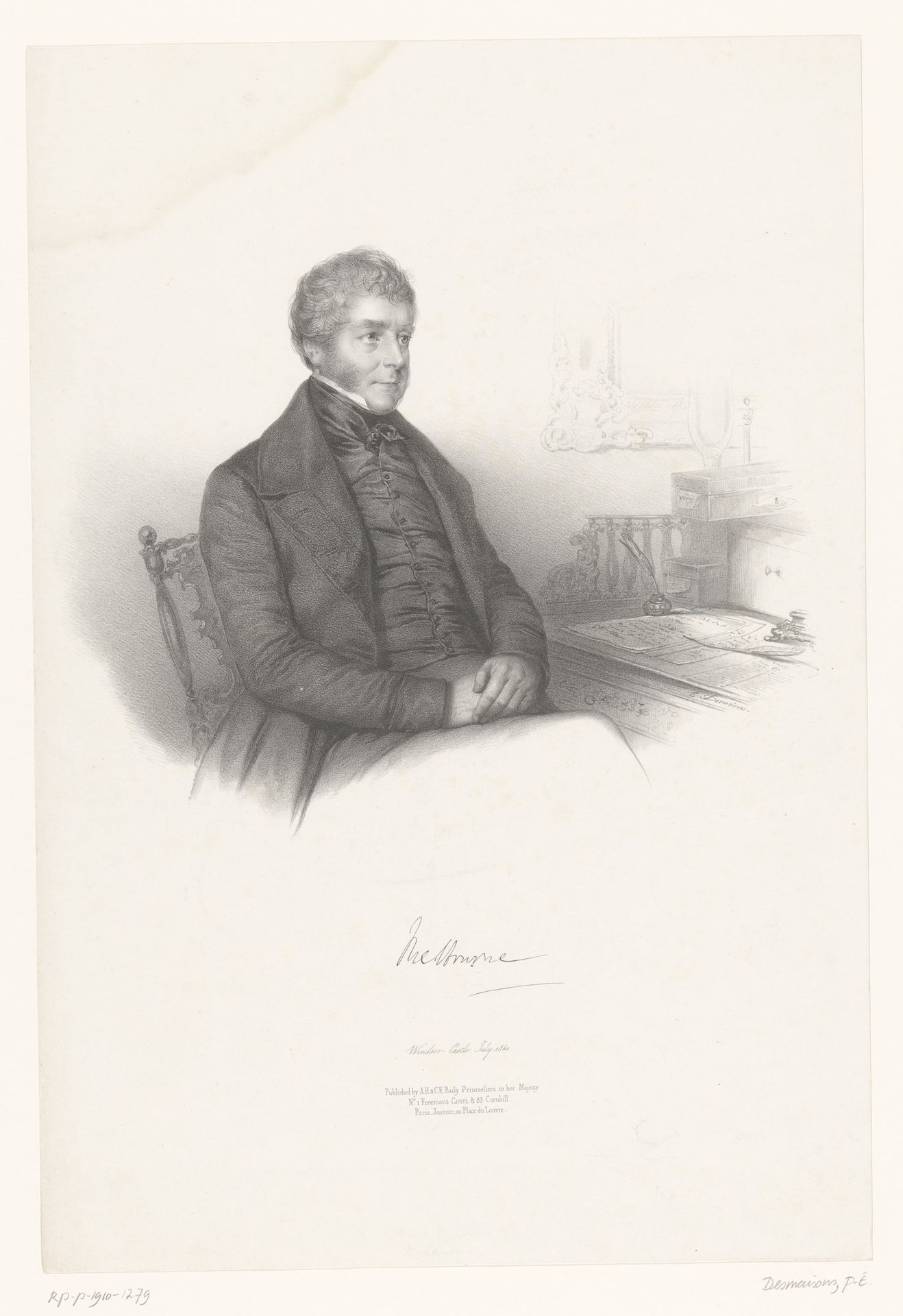 Portret van William Lamb by Émilien Desmaisons