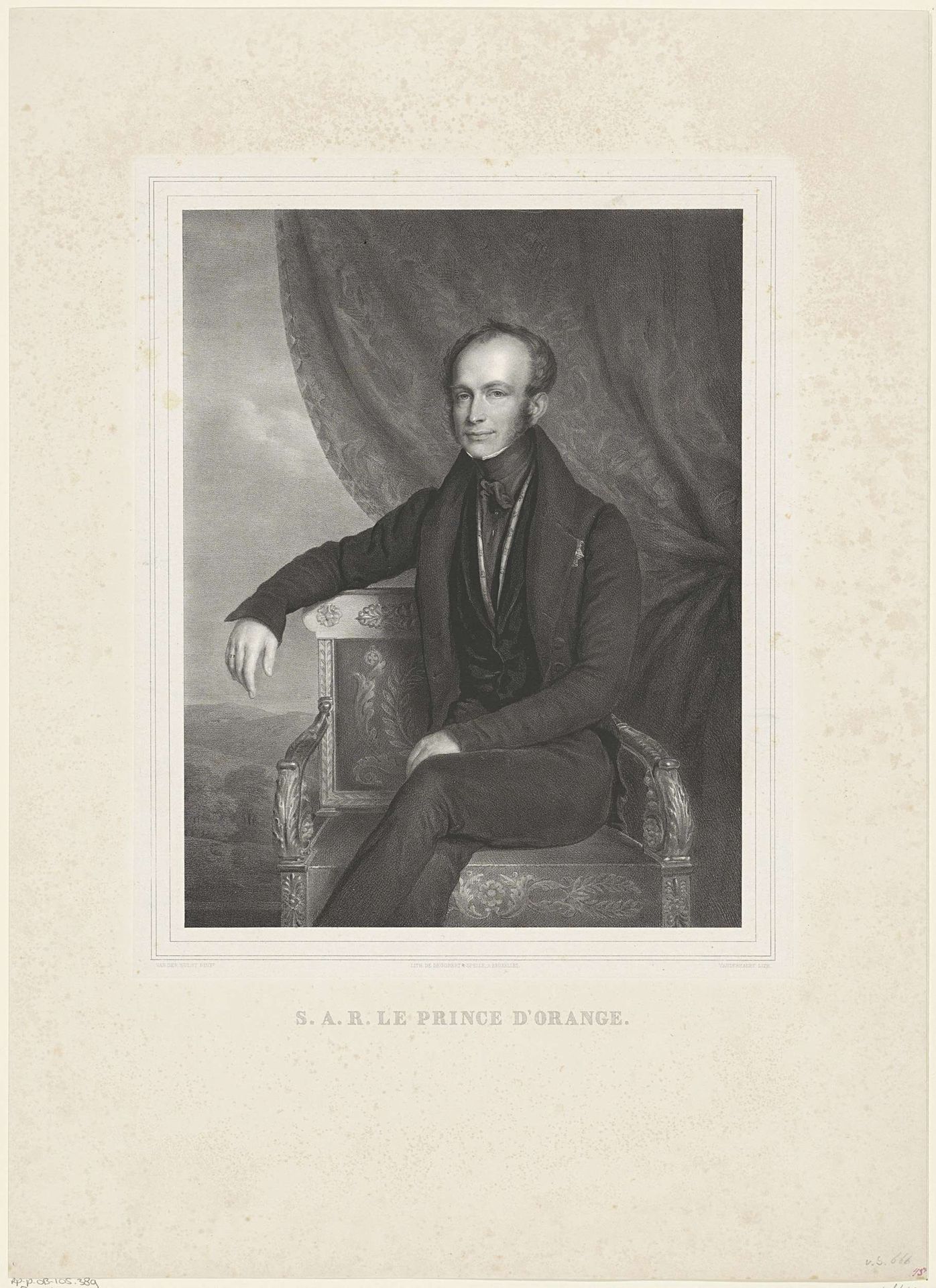 Portret van Willem II, koning der Nederlanden by Henri Van der Haert