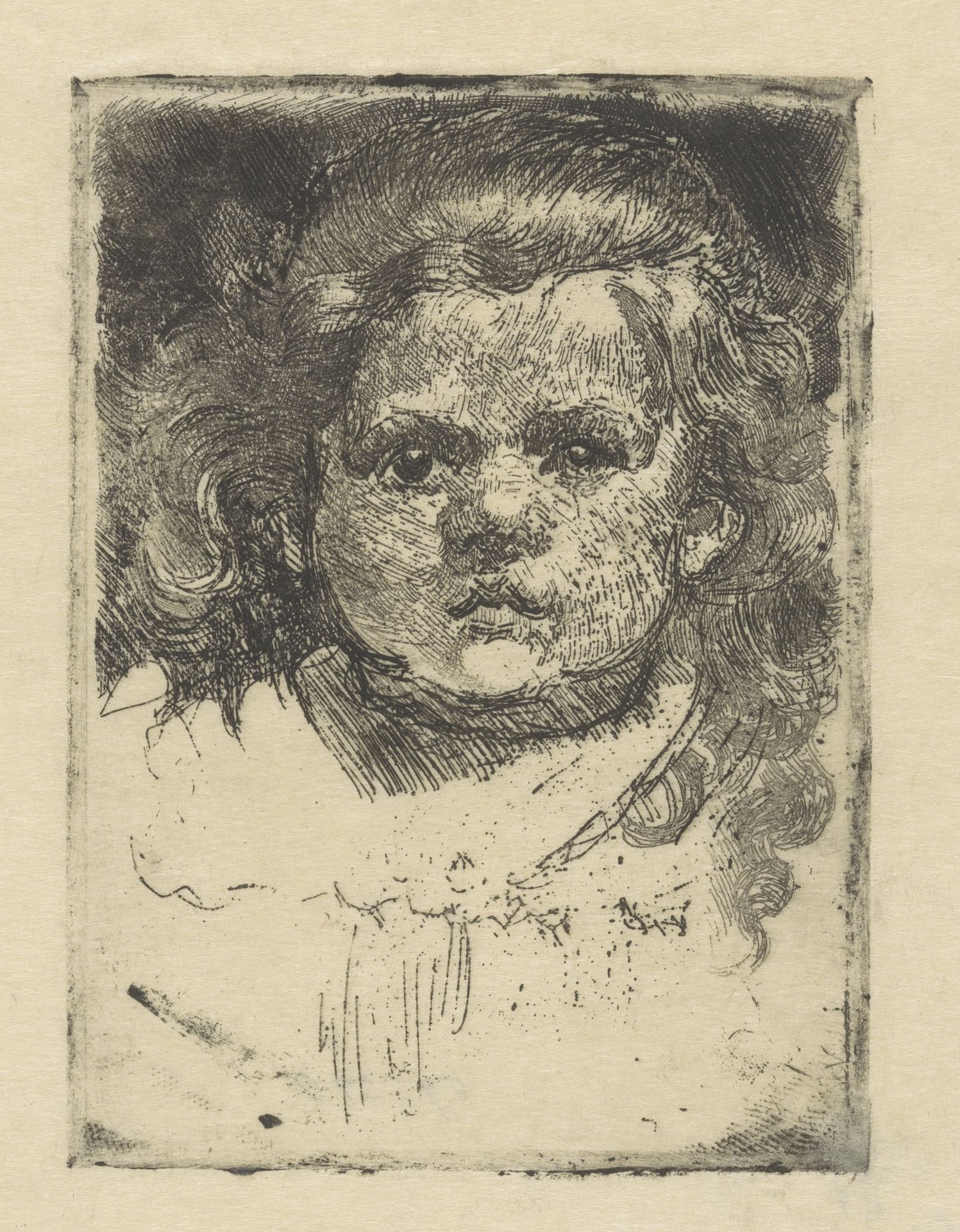 Portret van M.A. van Houten als kind met krullend haar by Barbara Elisabeth van Houten
