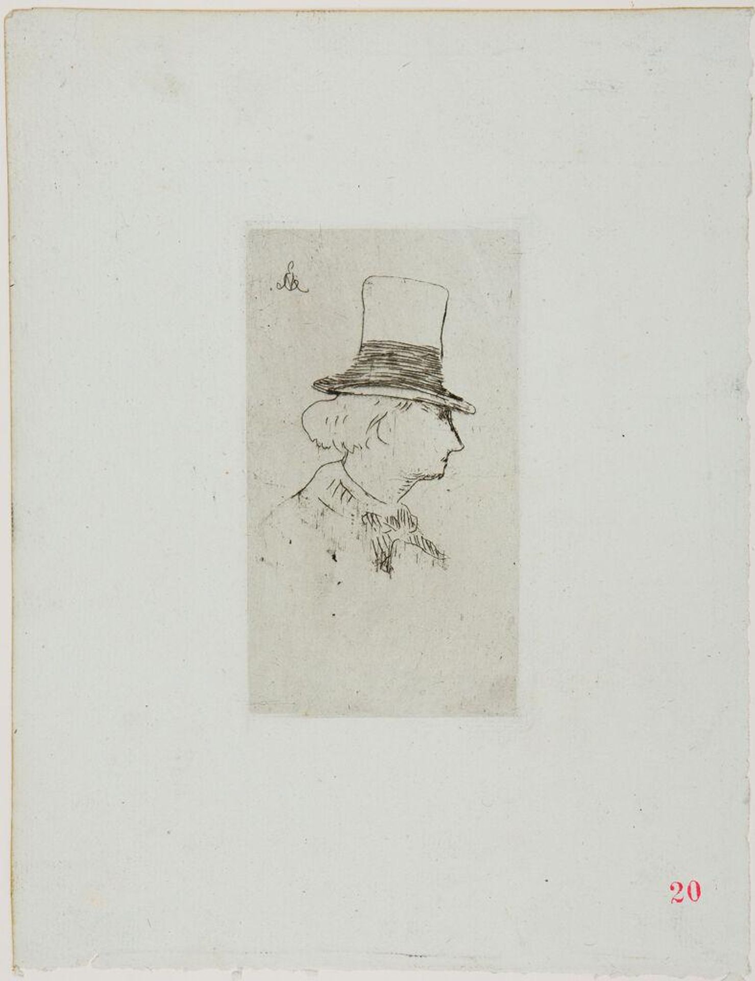 Profile of Baudelaire Wearing a Hat by Edouard Manet