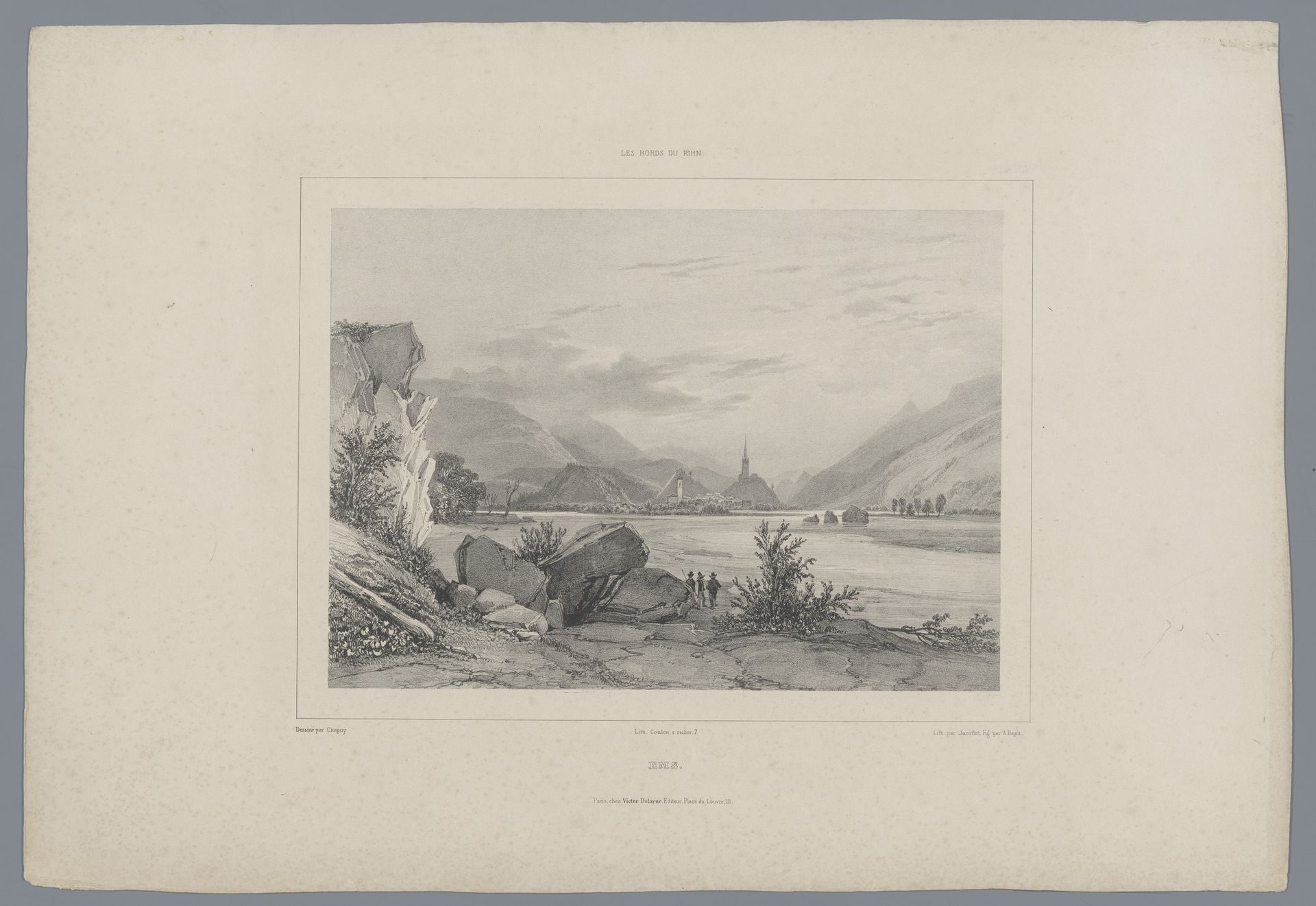 Gezicht op Bad Ems by Louis-Julien Jacottet