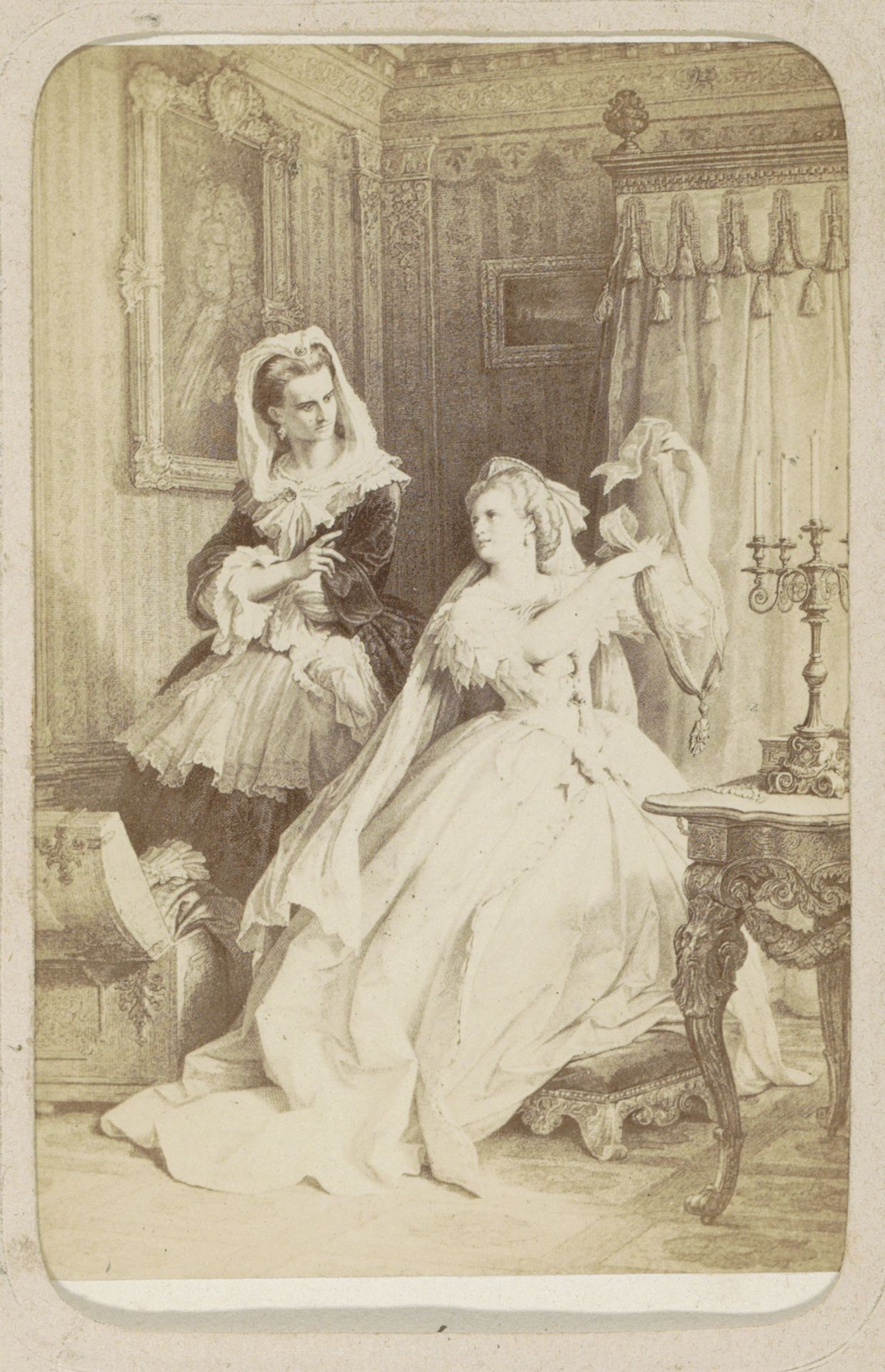 Fotoreproductie van (vermoedelijk) een prent naar werk van W. von Kaulbach: Eugénie (Natürliche Tochter) by Andries Jager