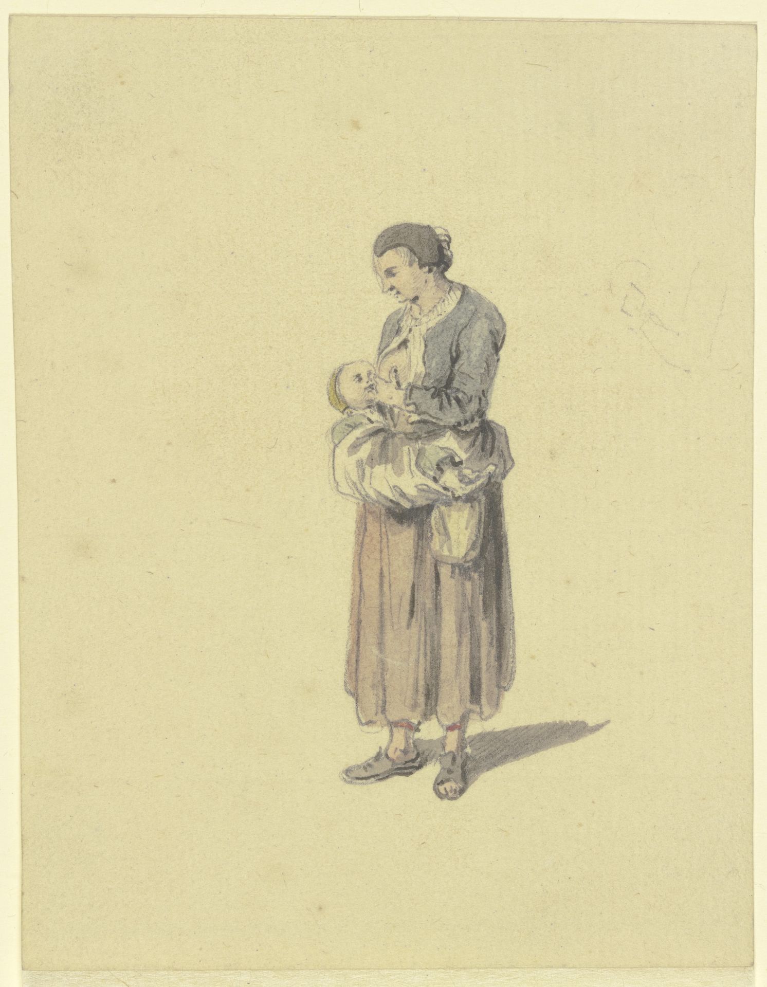 Breast-feeding woman by Johann Ludwig Aberli